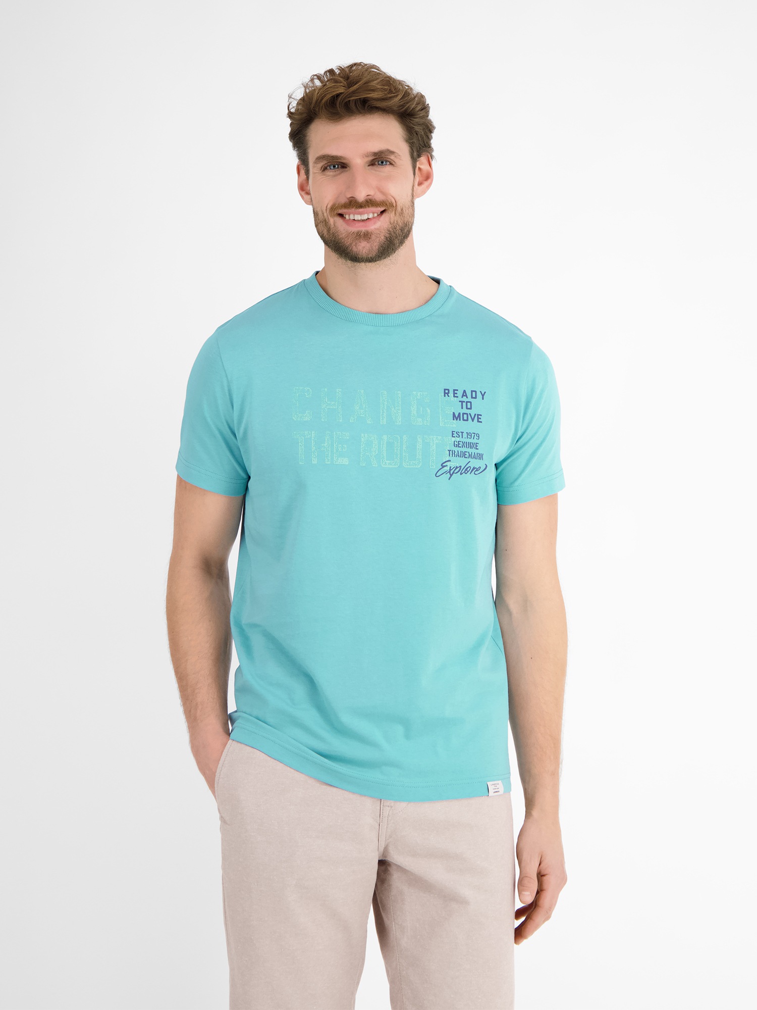 LERROS T-Shirt "Unifarbenes T-Shirt mit Print"