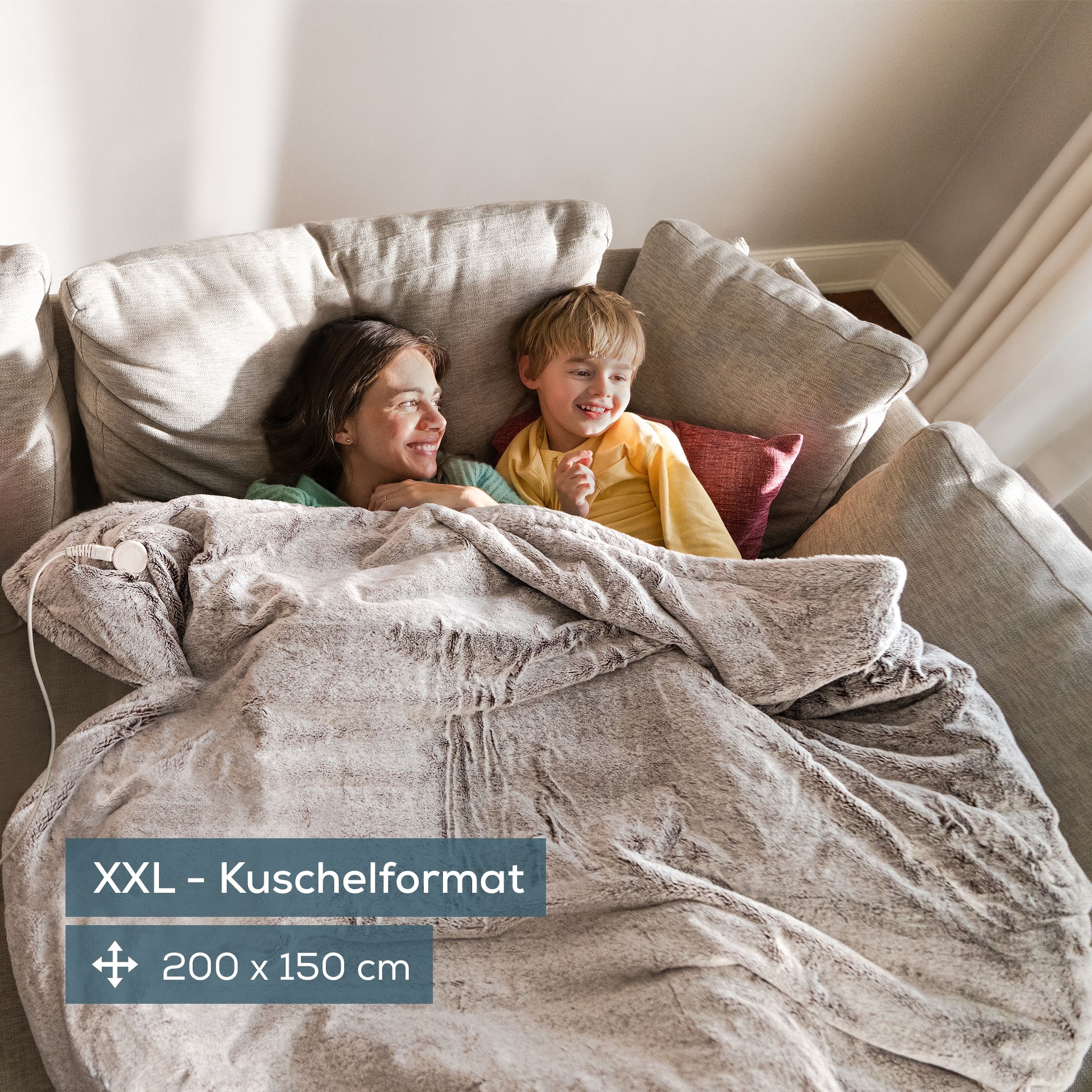 BEURER Heizdecke »HD 150 taupe XXL, elektrische Wärmedecke zum Einkuscheln«, 6 Temperaturstufen, kuscheliges Material, maschinenwaschbar