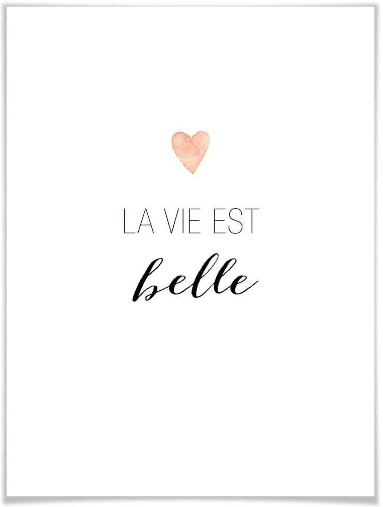 Wall-Art Poster »La vie est belle«, Schriftzug, (1 St.), Poster, Wandbild,  Bild, Wandposter online bestellen | Jelmoli-Versand