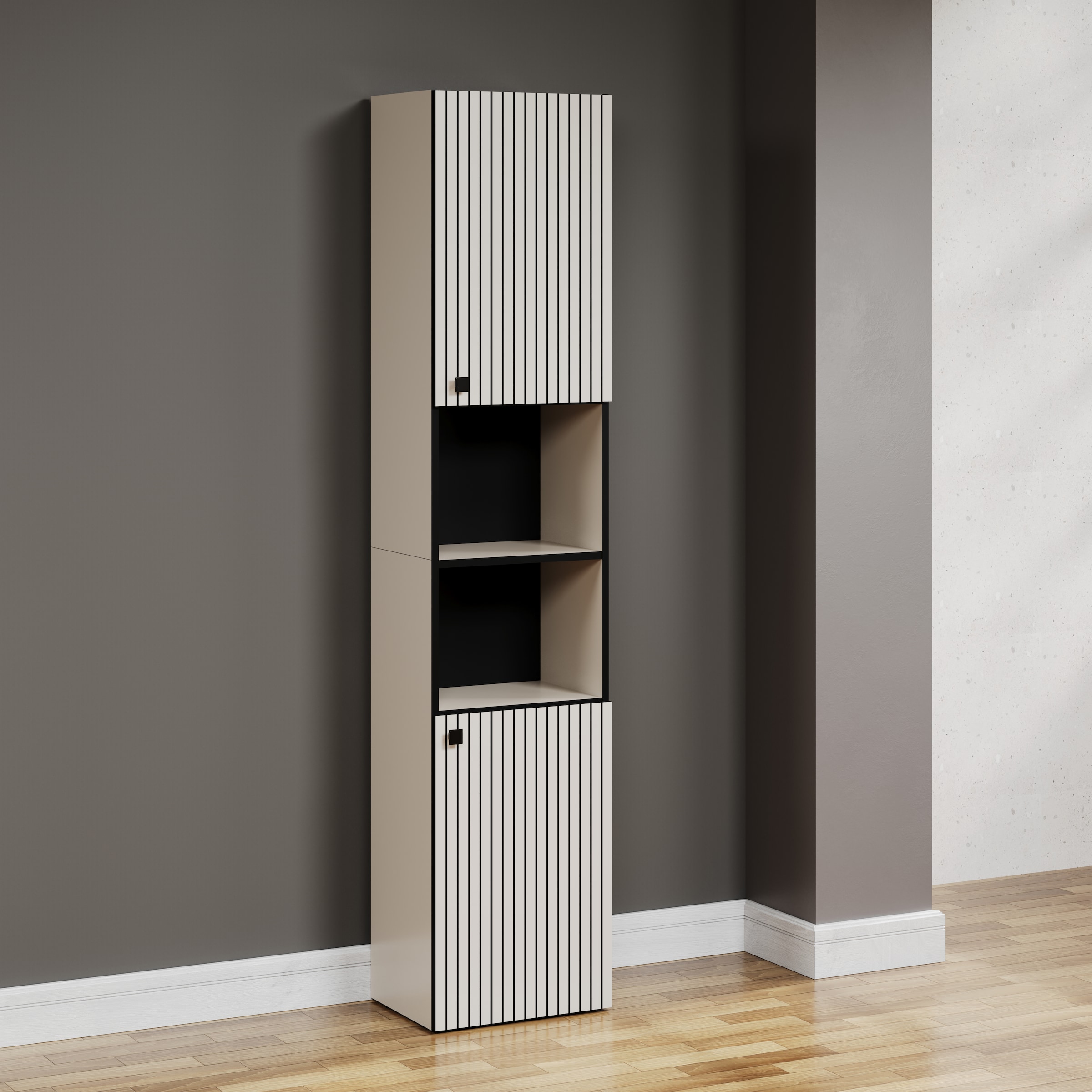 welltime Hochschrank »Amrum«, Badezimmerschrank mit und ohne Schublade - (B/T/H) 40-70/31/186 cm