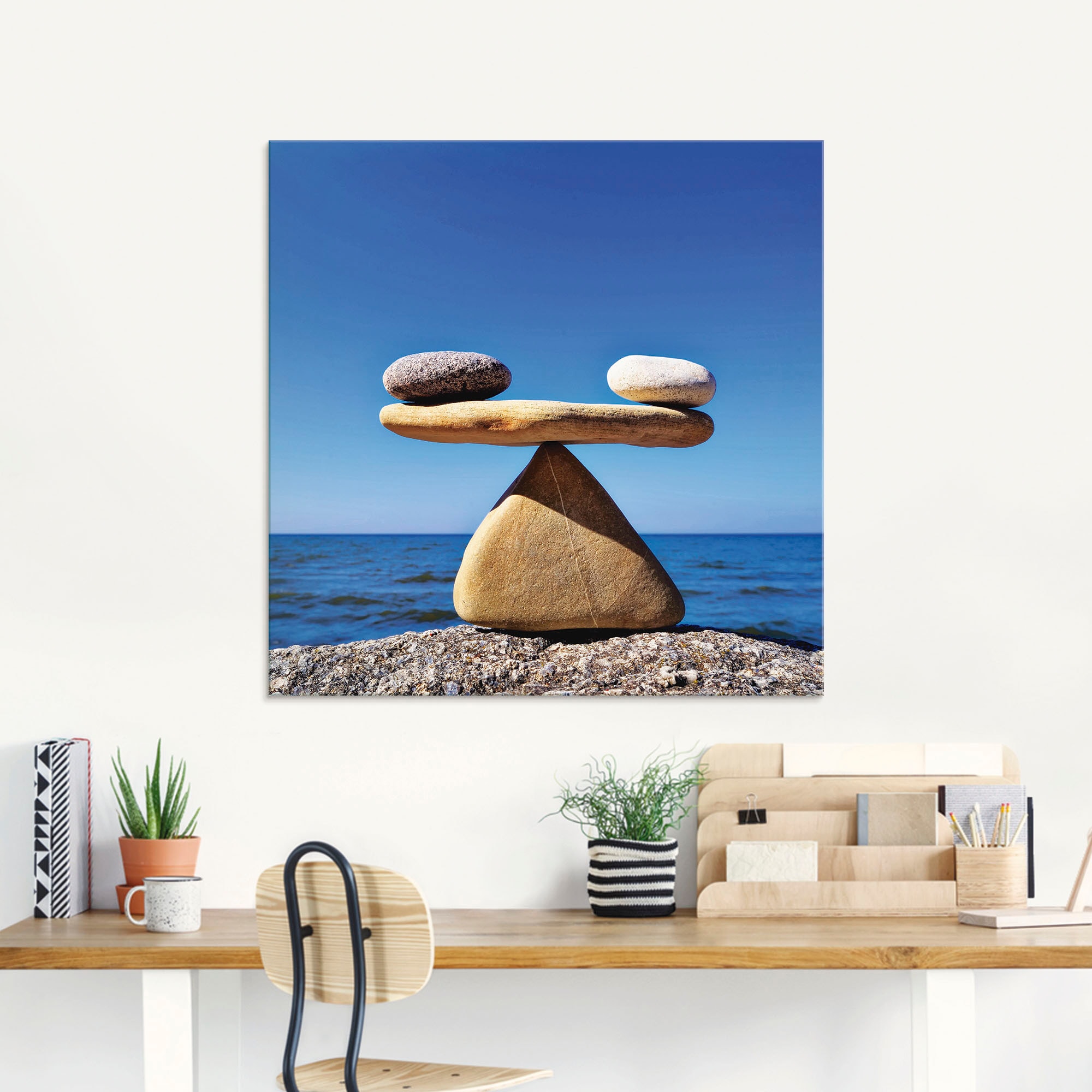 Artland Glasbild »Gleichgewicht - Steine Meer«, Zen, (1 St.), in verschiedenen Grössen