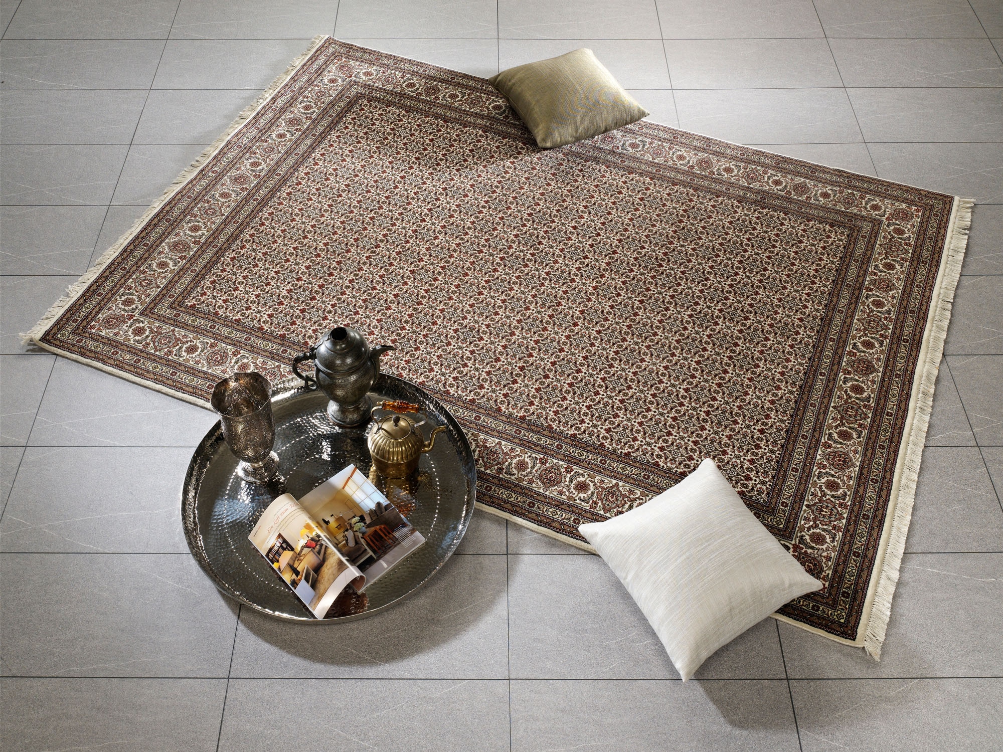 OCI DIE TEPPICHMARKE Orientteppich »Cavari Herati«, rechteckig, handgeknüpft, mit Fransen, Wohnzimmer, Schlafzimmer