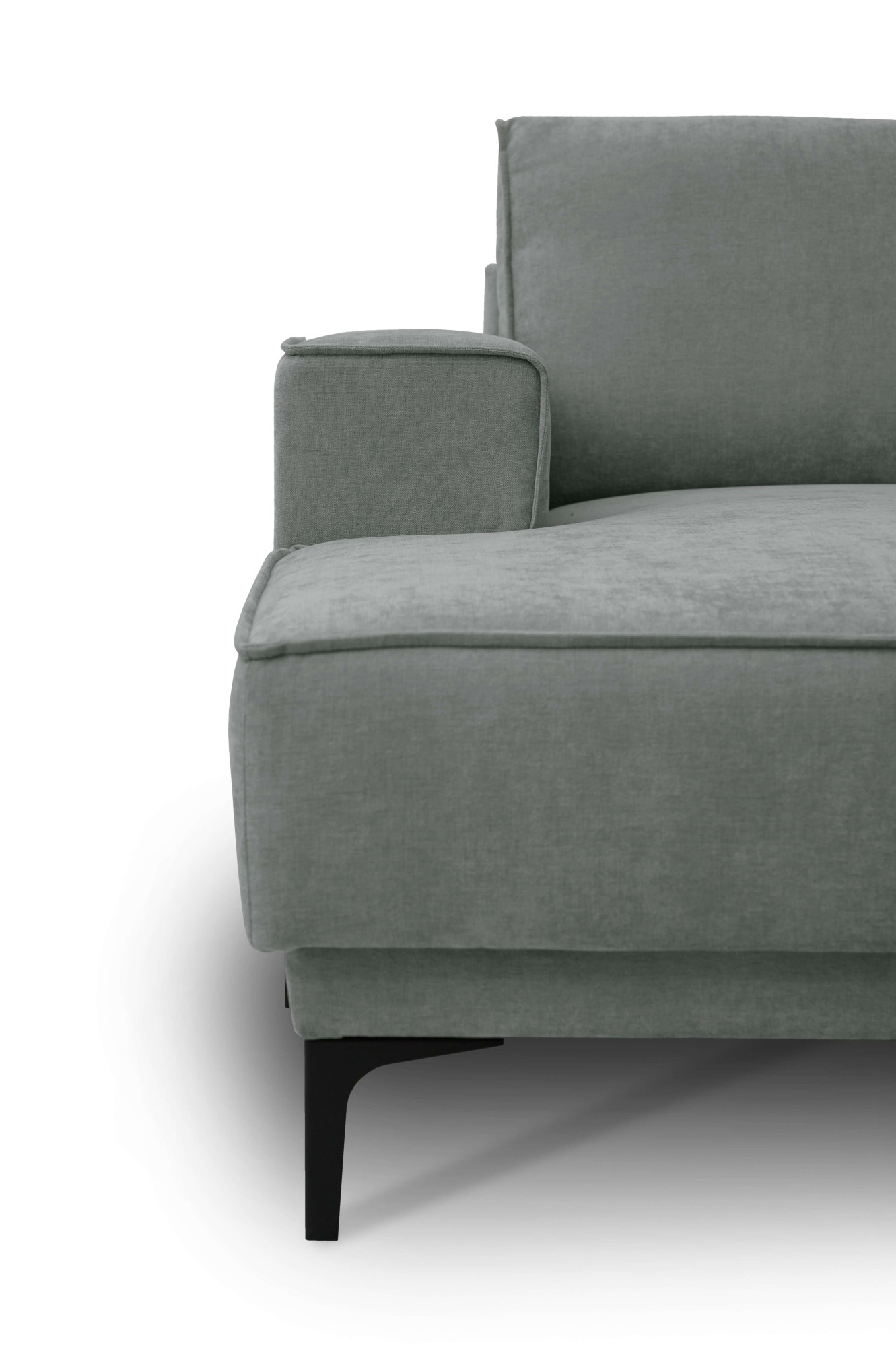 Places of Style Wohnlandschaft »XXL Sofa Oland, Struktur, Flachgewebe, Luxus-Microfaser, Boucle«, U-Form, 342 cm, Wellenunterfederung, Skandi-Design, Metallfüsse