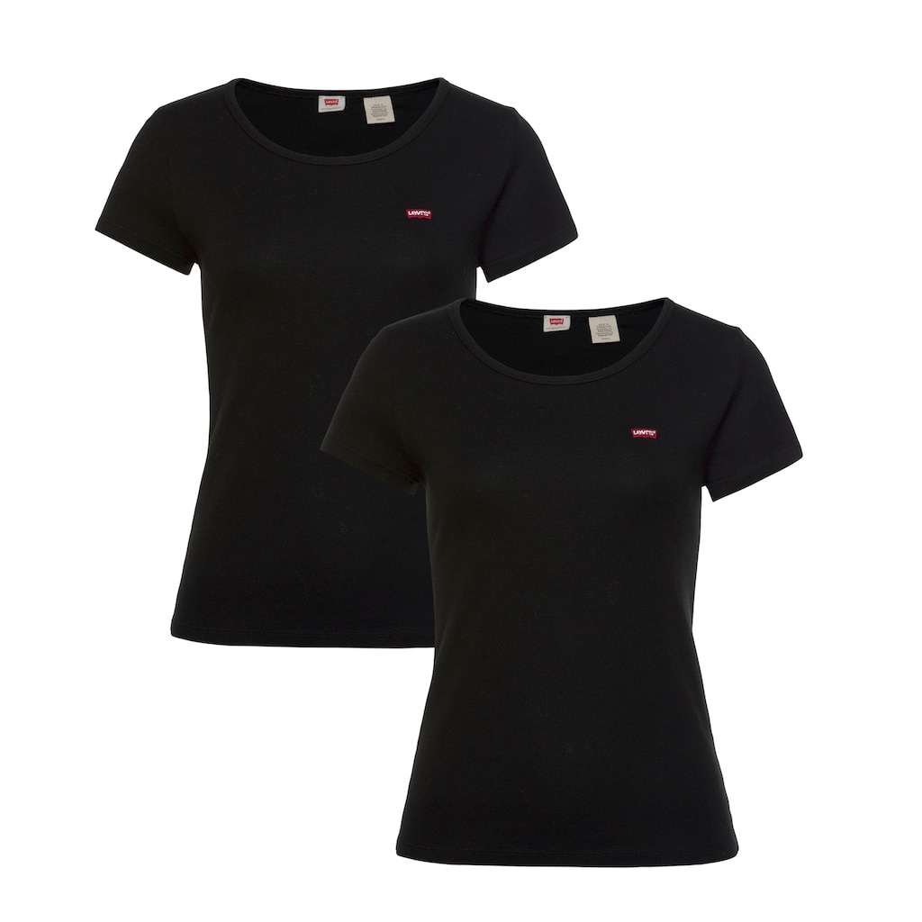 Levi's® T-Shirt »Mini-Logo«, (2 tlg., 2er-Pack), mit kleiner Markenlogo-Stickerei auf der Brust