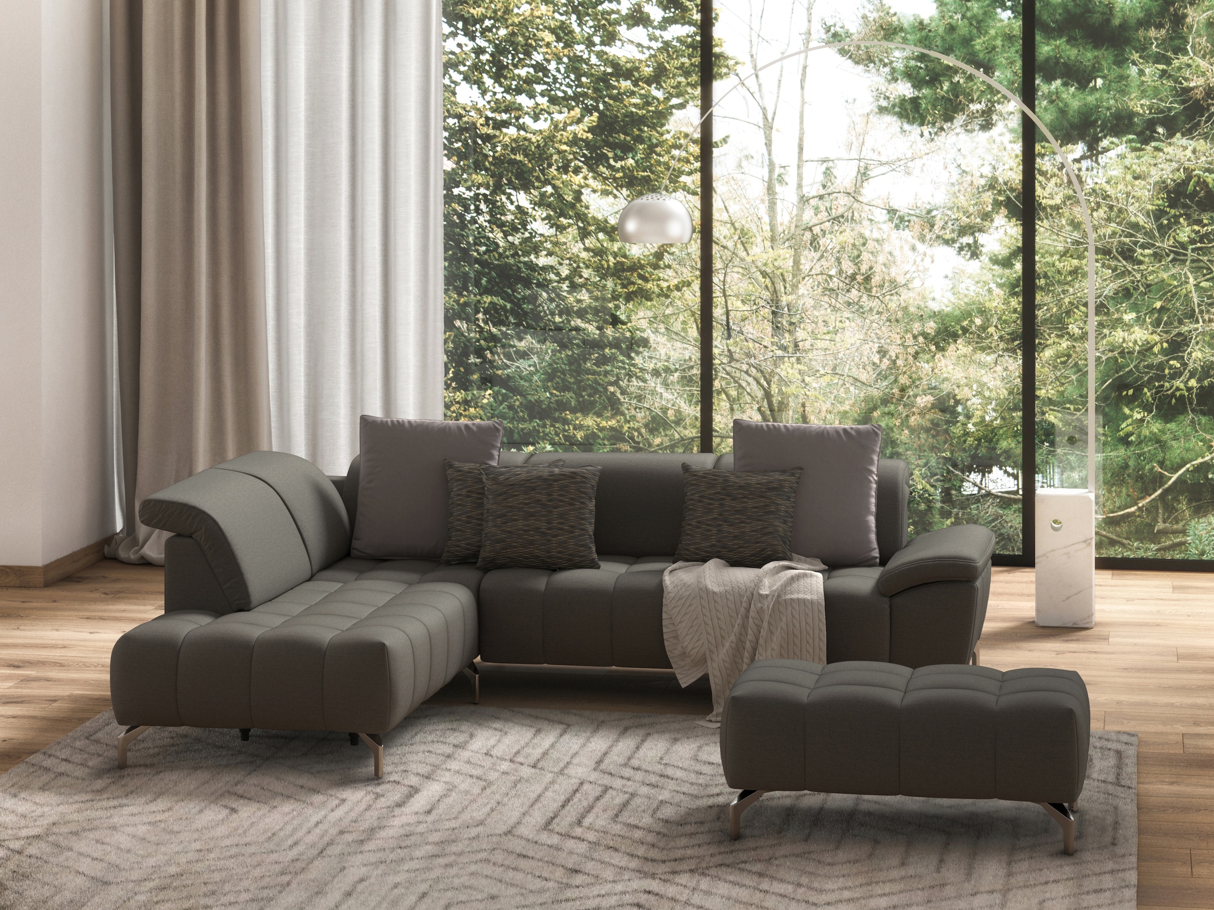 sit&more Ecksofa »Cool L-Form«, wahlweise mit Kopfteilverstellung und Vorziehsitz, motorisch