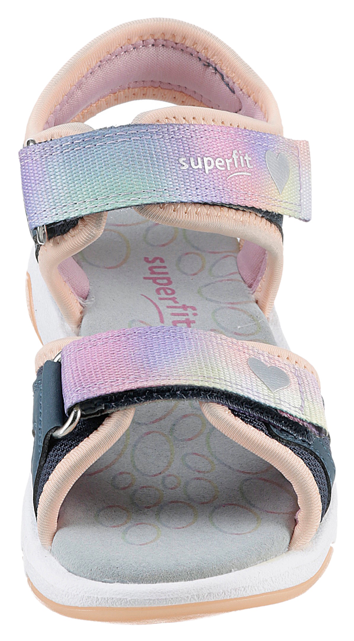 Superfit Sandale »PEBBLES WMS: mittel«, Sommerschuh, Klettschuh, Sandalette, mit süssen Glitzerverschlüssen