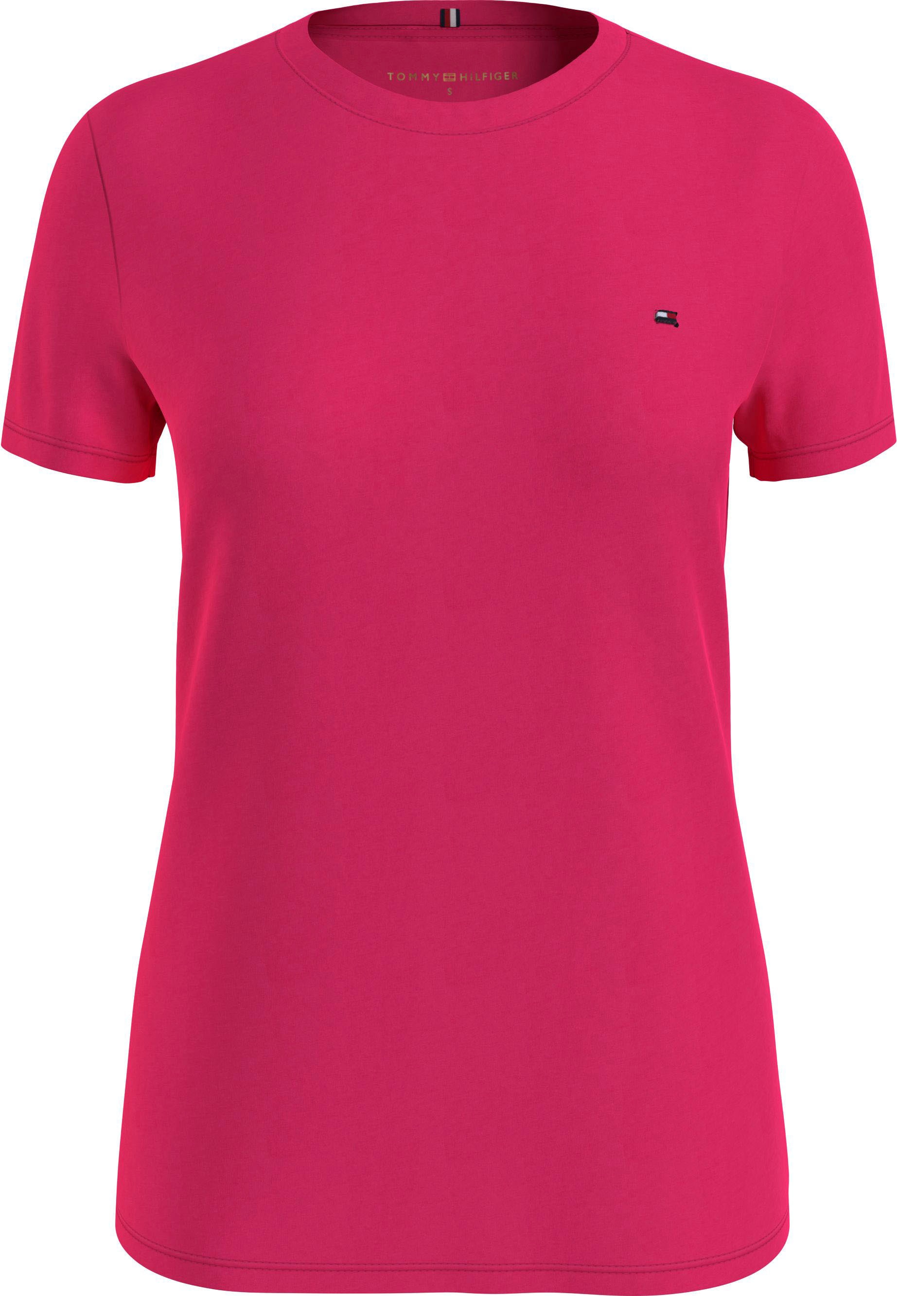 Tommy Hilfiger T-Shirt »NEW bestellen NECK CREW Tommy Markenlabel Jelmoli-Versand Hilfiger mit | online TEE«