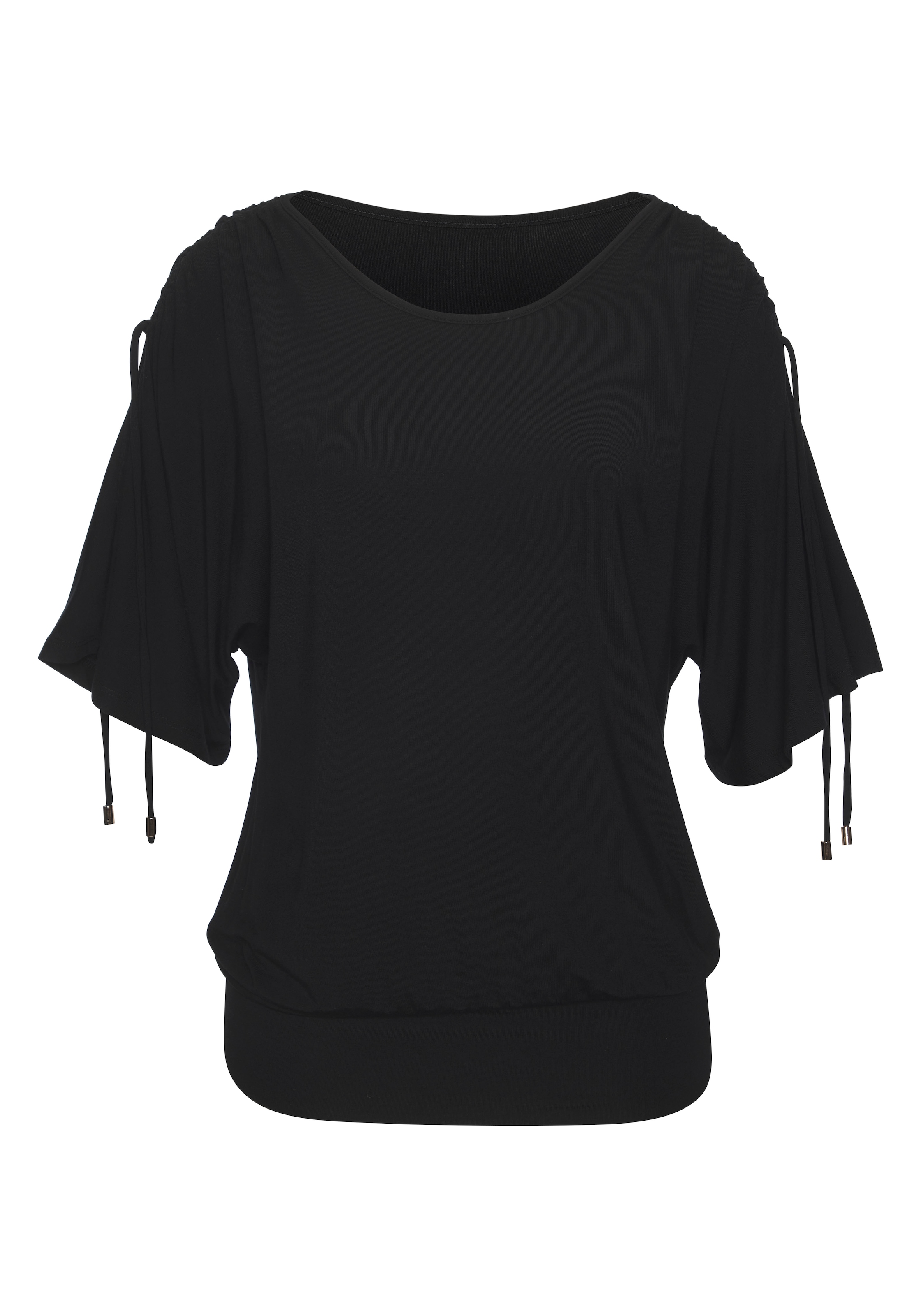 LASCANA Rundhalsshirt »mit variabler Ärmellänge«, aus weichem Viskose-Stretch