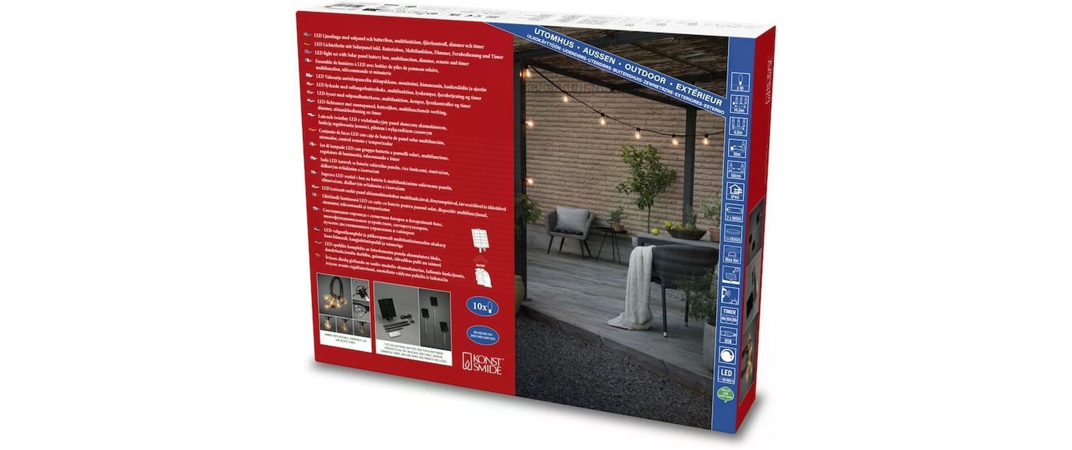 KONSTSMIDE Lichterkette »Solar 2332 10 LEDs, Transparent«, 10 St.-flammig