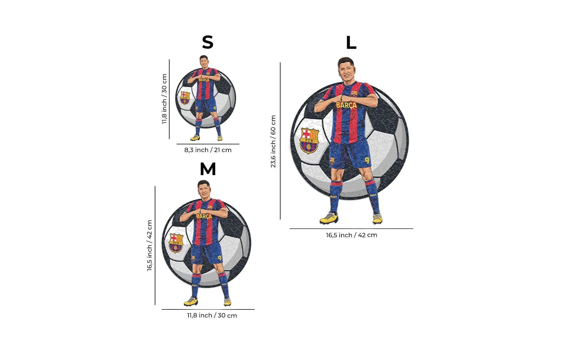 Puzzle »Iconic FC Barcelona – Robert Lewandowski«, Holzart: Birke (Herkunftsland: China)