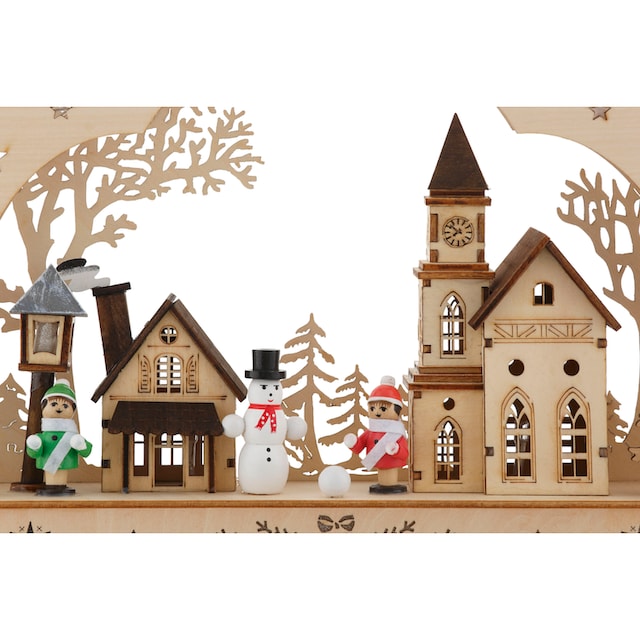 my home Schwibbogen »Kirche mit Schneemann, Weihnachtsdeko«, mit  liebevollen Details, Höhe ca. 29 cm online