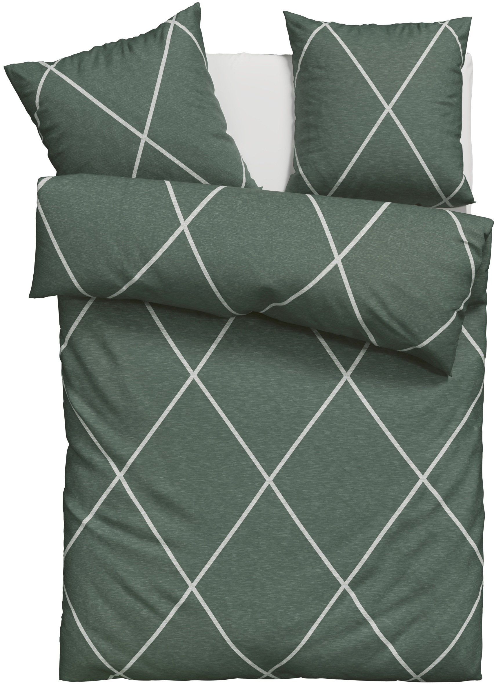 OTTO home Bettwäsche "Belle in Gr. 135x200 oder 155x220 cm, Bettwäsche-Set gemustert" 2 Renforcé Qualität, Reißverschluss, 100% Baumwolle