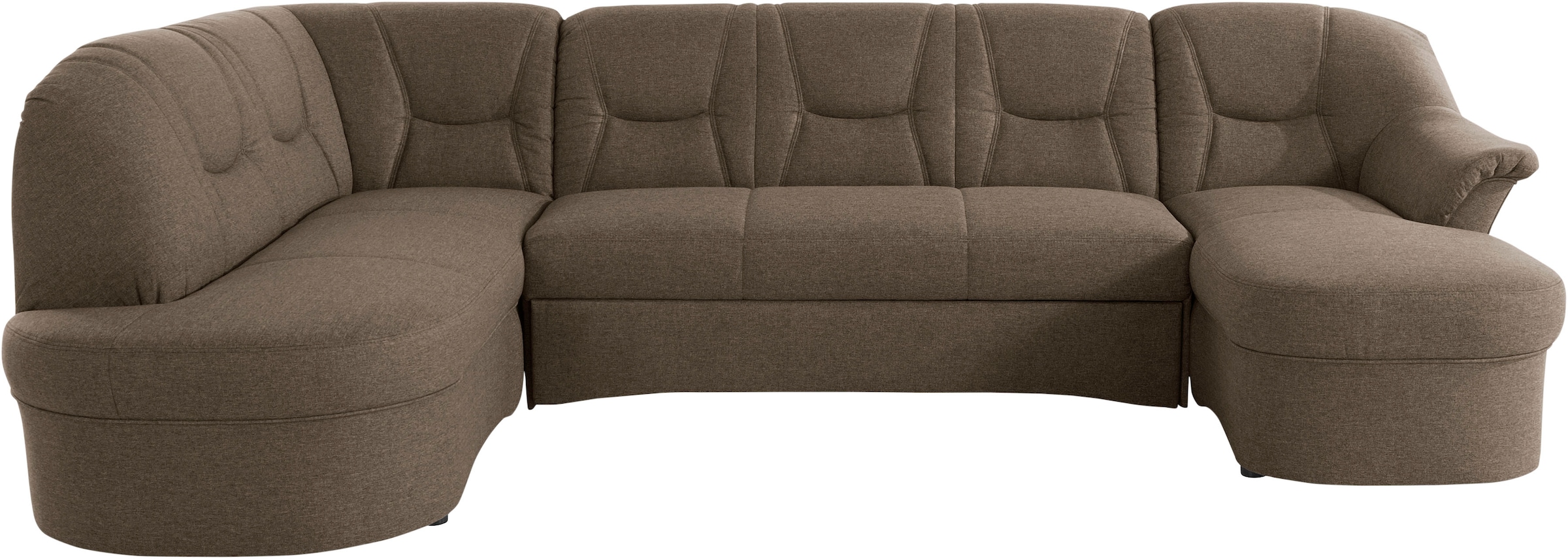 DOMO collection Wohnlandschaft "Sarafina, zeitlos und komfortabel, optional mit Federkern, U-Form" wahlweise mit Bettfunktion