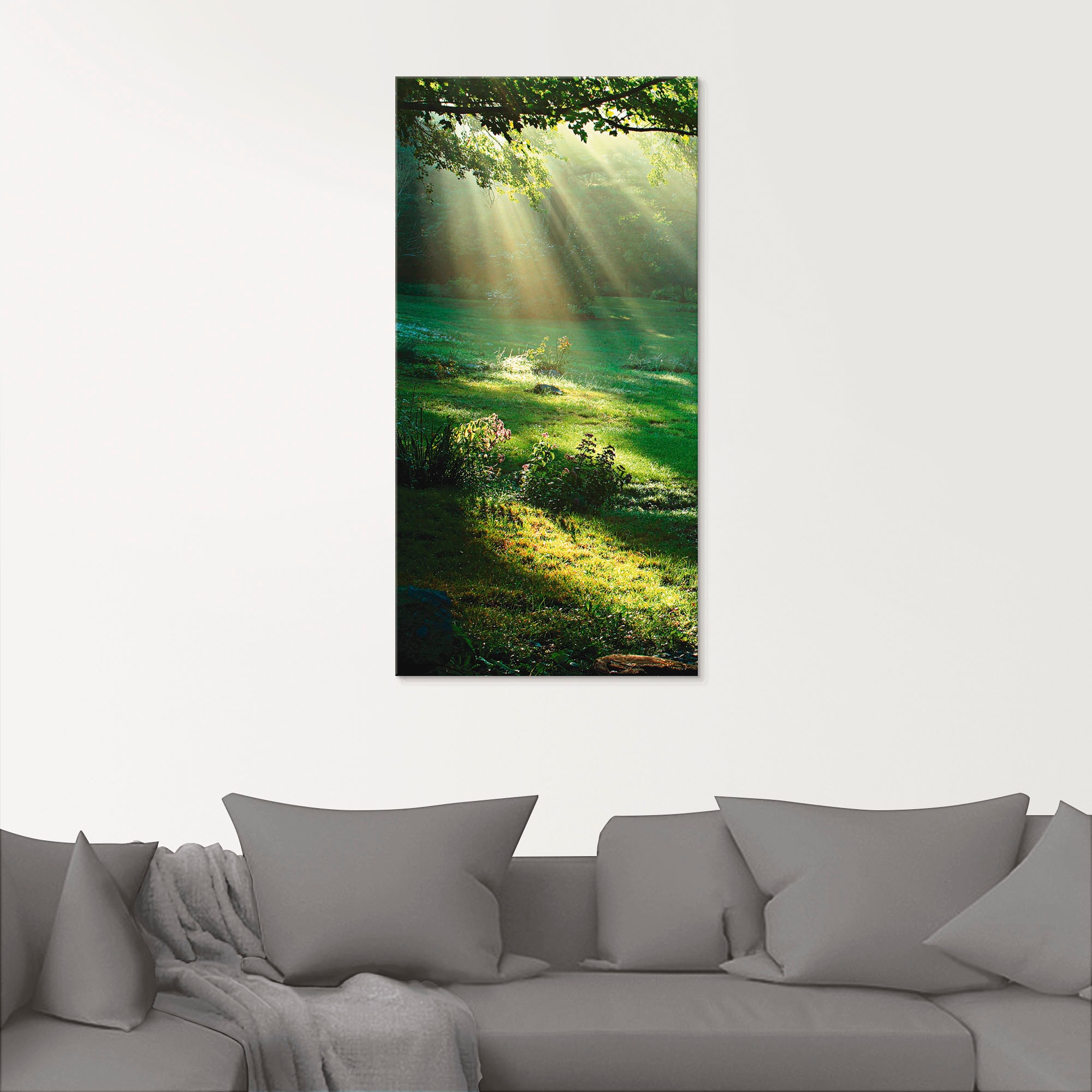 Artland Glasbild »Lichtkegel«, Wald, (1 St.), in verschiedenen Grössen