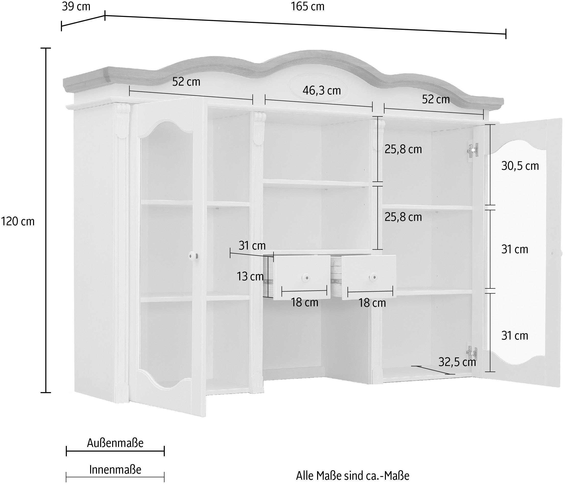 Home affaire Aufsatzschrank »Bavaria«, Breite 165 cm