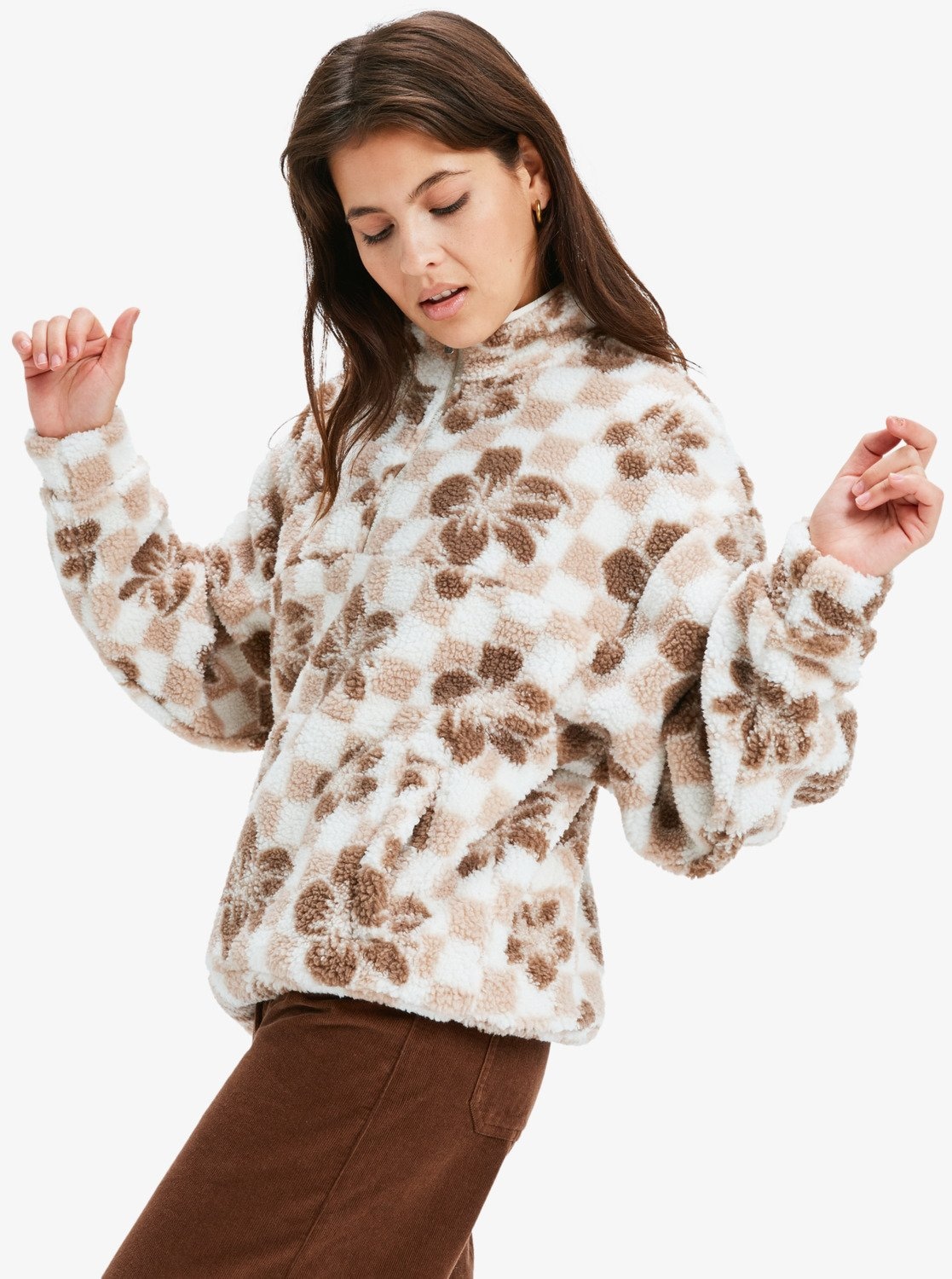 Roxy Strickfleece-Pullover »JIVE TALKING BONDED«, (1 tlg.)