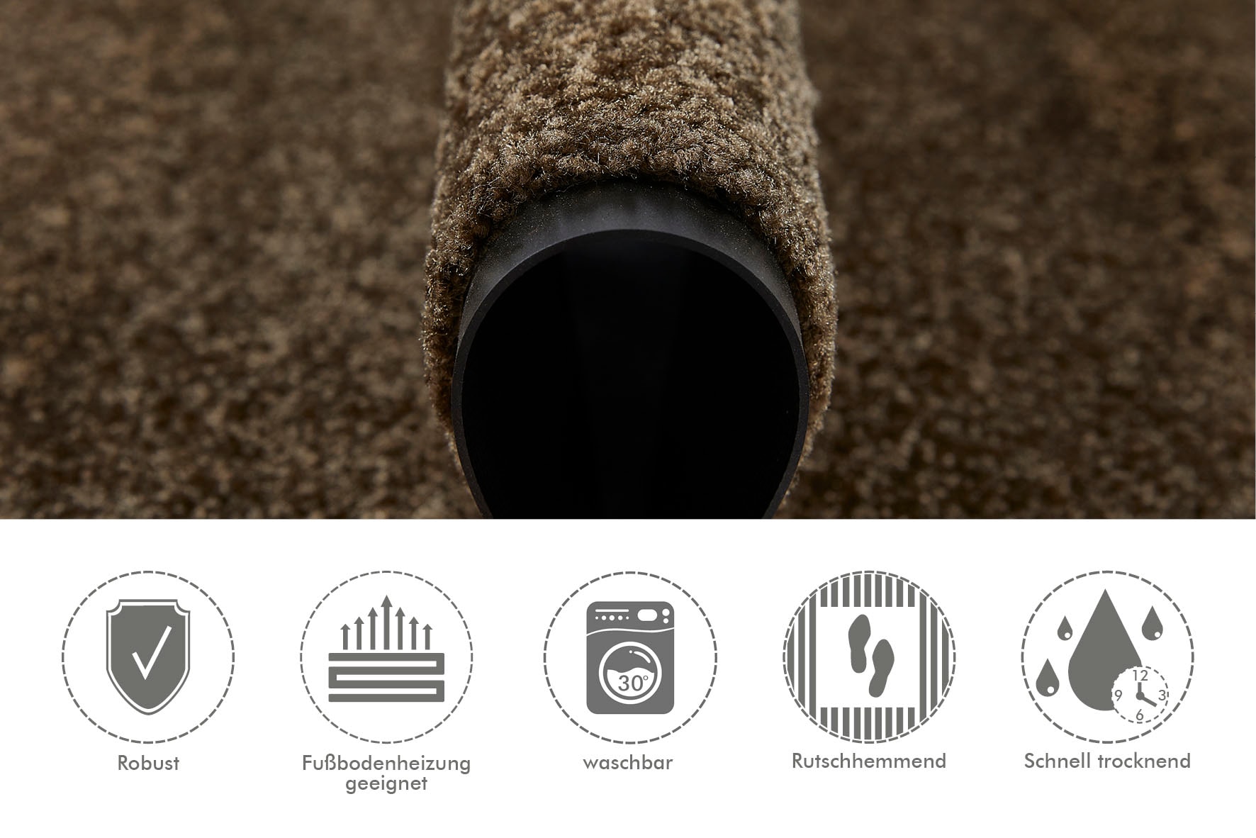 Andiamo Fussmatte »Super Wash & Clean, Made in Belgium«, rechteckig, 7 mm Höhe, Schmutzfangmatte, Uni Farben, rutschhemmend, waschbar