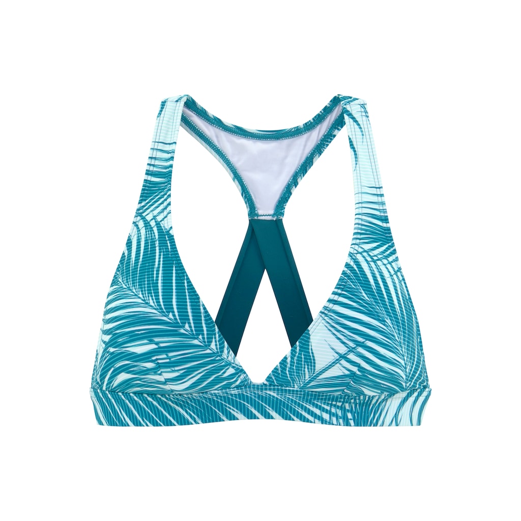 LASCANA ACTIVE Triangel-Bikini-Top »Coal«, mit unifarbenen Trägern im Rücken