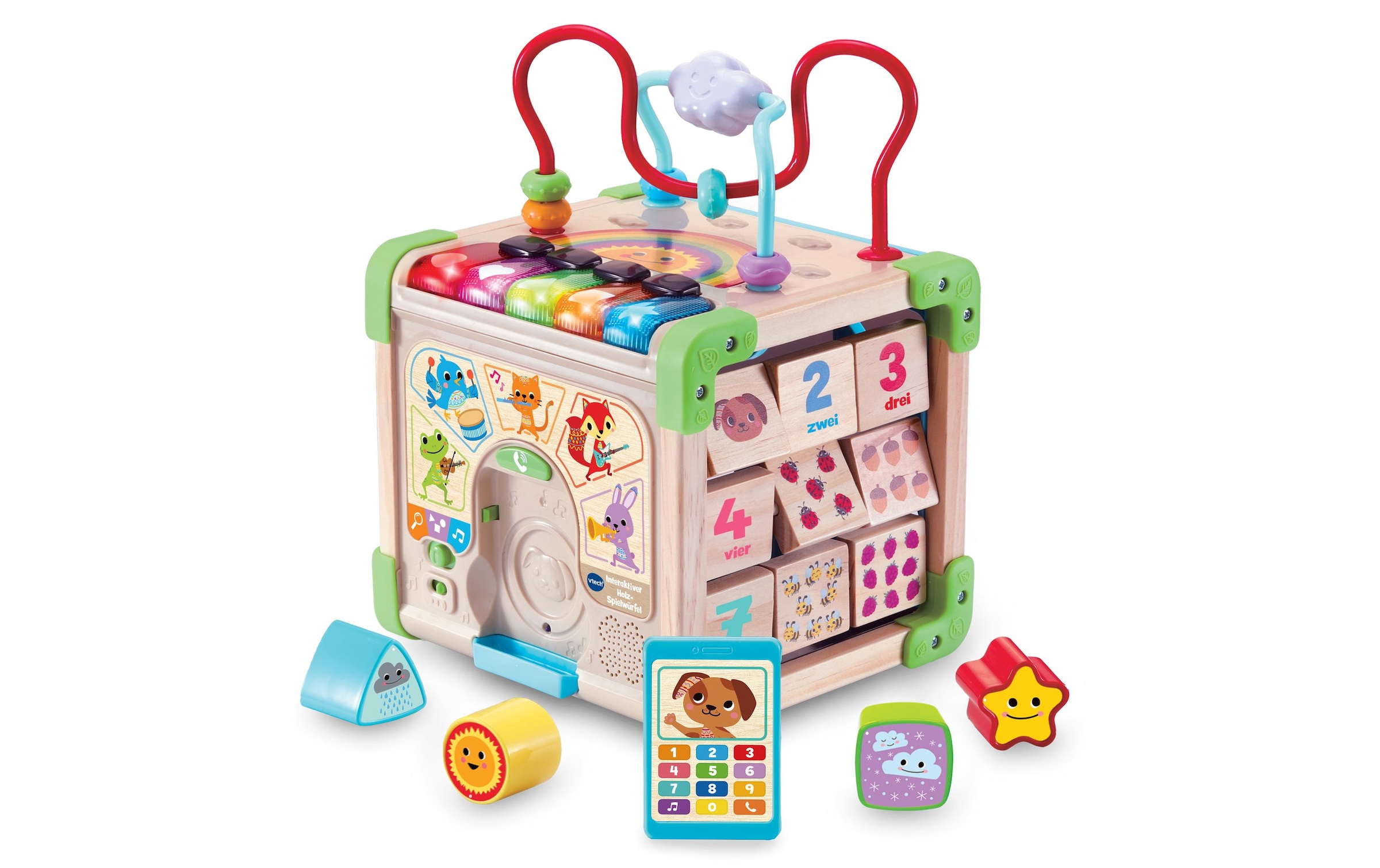 Vtech® Lernspielzeug »Interaktiver Holz-Spielwürfel FSC«