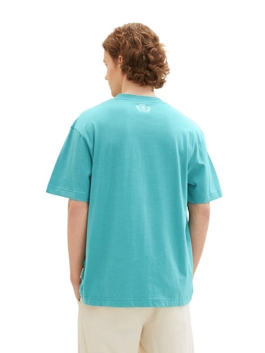 TOM TAILOR Denim T-Shirt, mit abgerundetem V-Ausschnitt