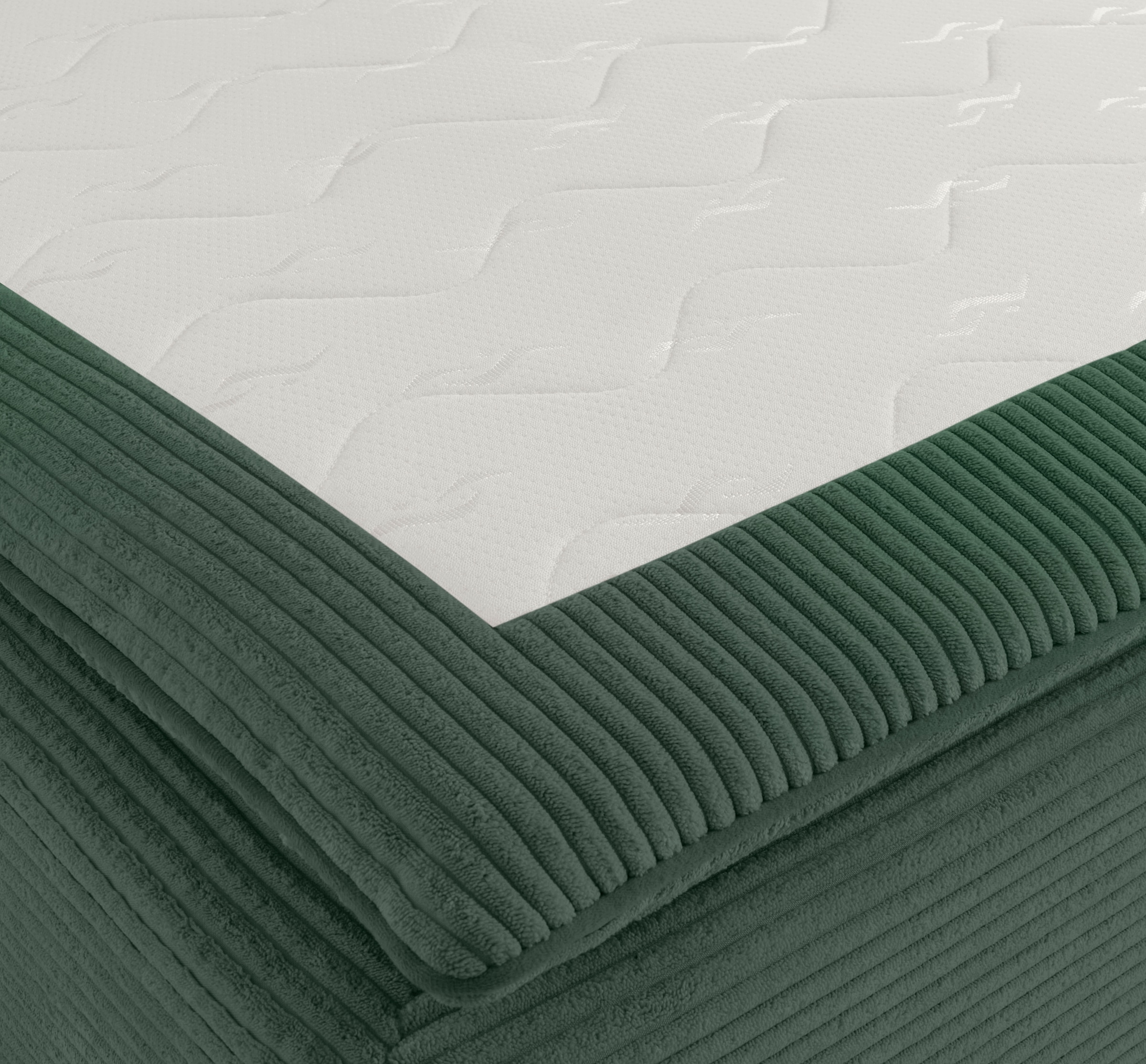 INOSIGN Ecksofa »Boxspringbett Night & Day L-Form mit Dauer-Schlaffunktion mit Armlehne«, mit Boxspring-Bettfunktion 180x200 cm und Bettkasten, Dauerschläfer!