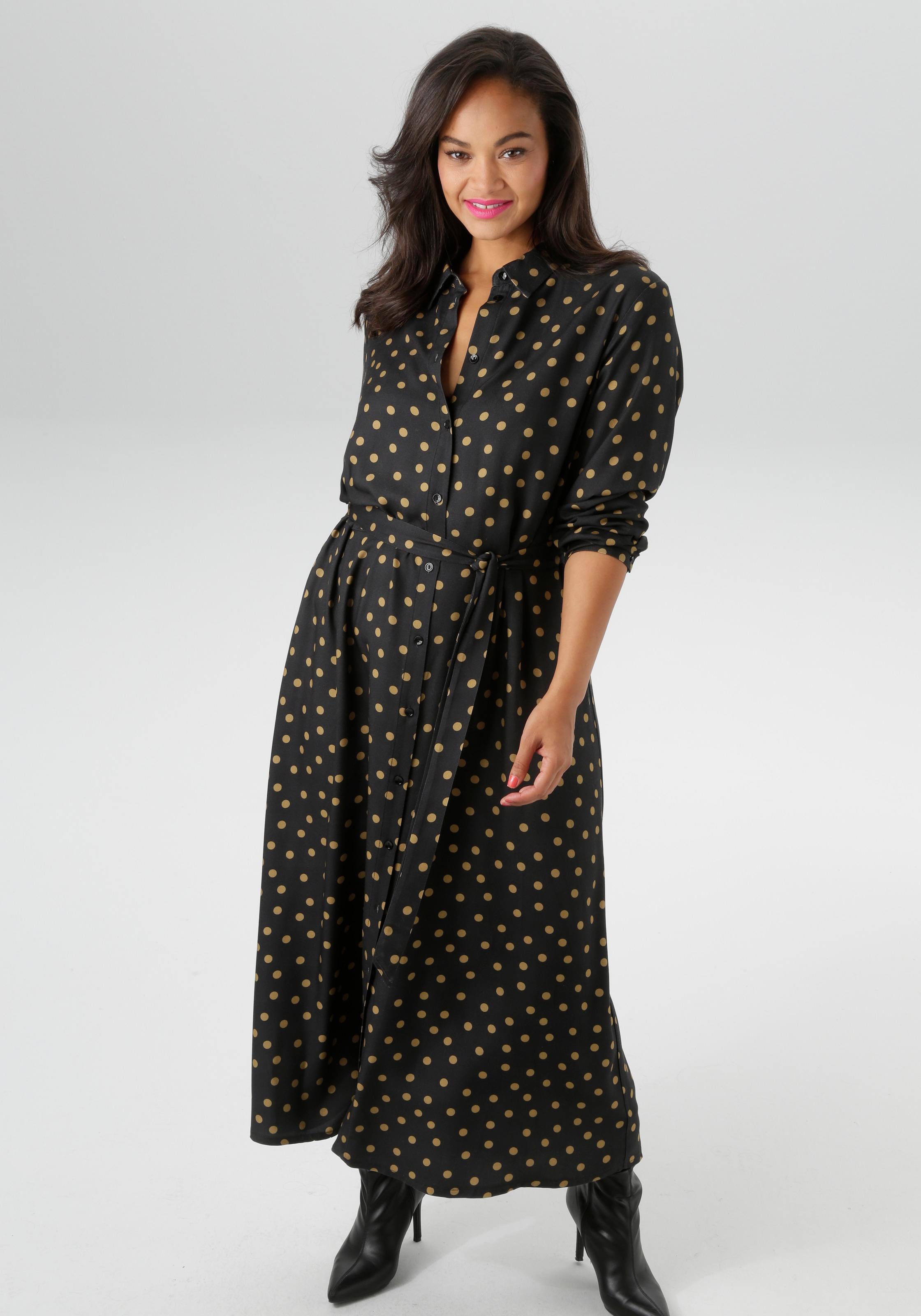 Aniston PLUS Blusenkleid aus weich fallender Viskose