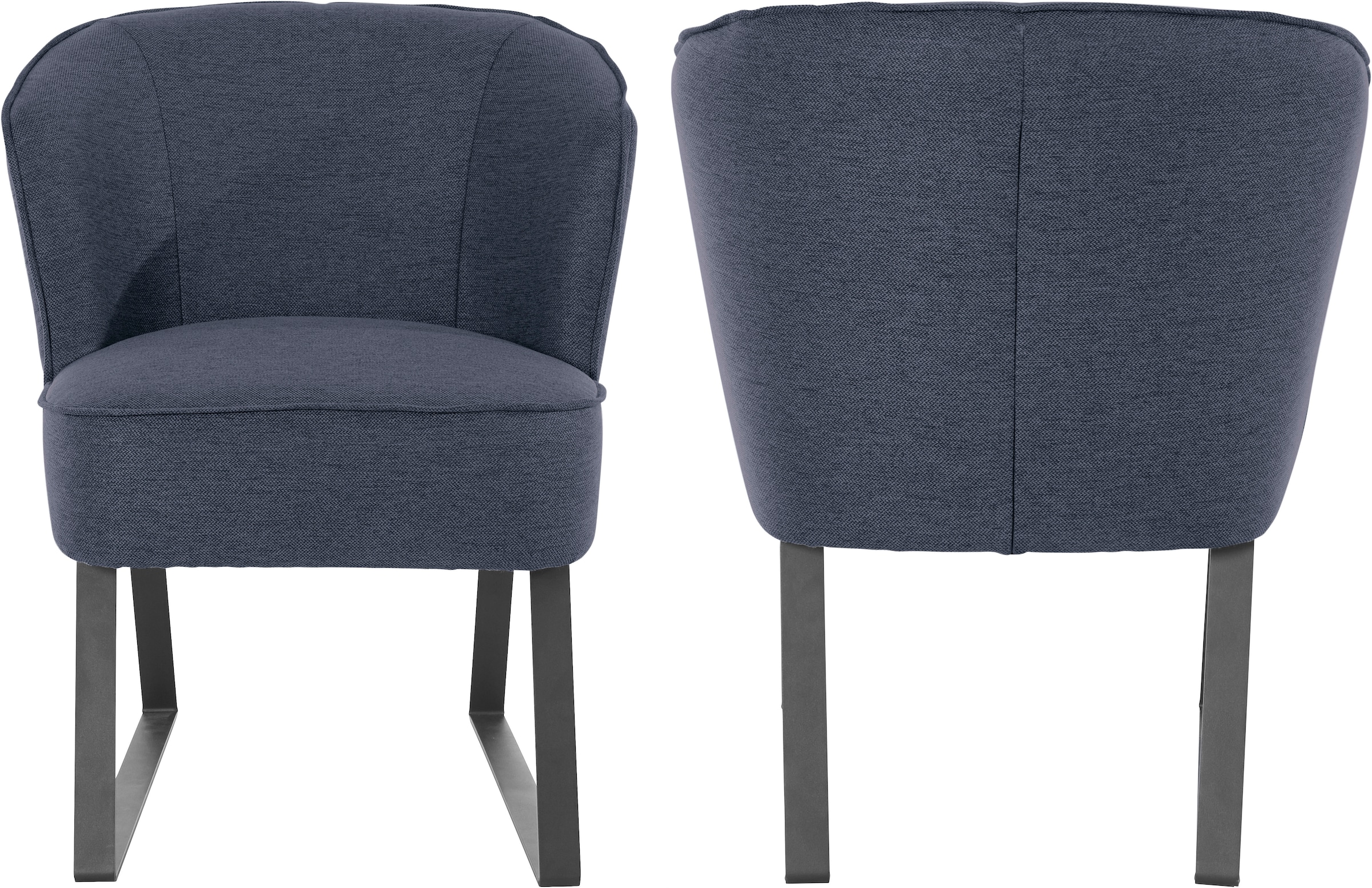 exxpo - sofa fashion Sessel »Americano, Loungesessel«, mit Keder und Metallfüssen, Bezug in verschiedenen Qualitäten, 1 Stck.