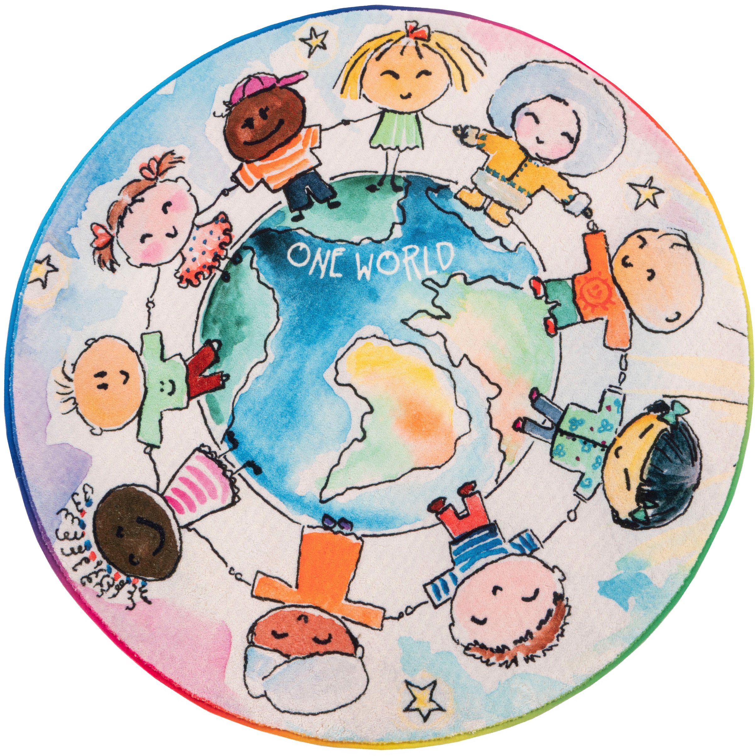 Obsession Kinderteppich »My Juno 477«, rund, 10 mm Höhe, Kurzflor, Spielteppich, Motiv Kinder, Kinderzimmer