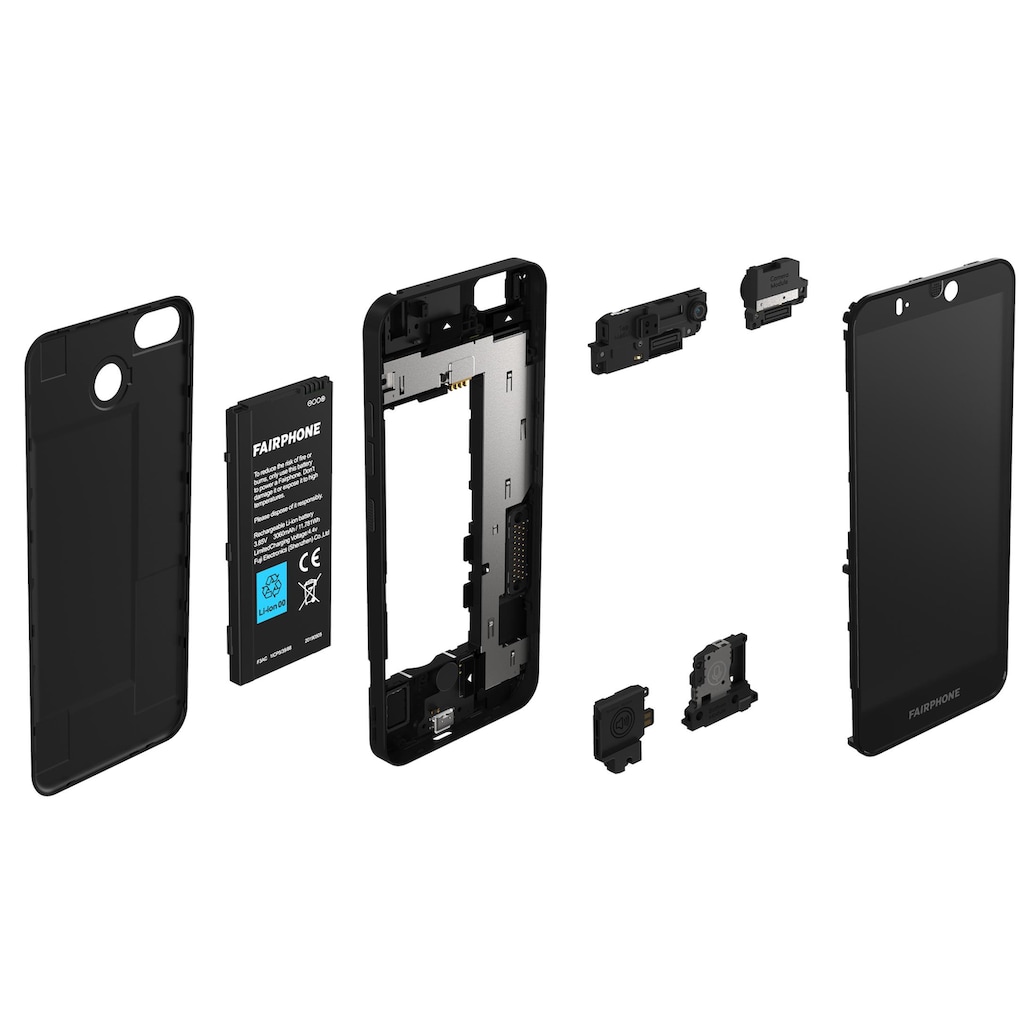 Fairphone Smartphone »Fairphone 3+«, schwarz, 14,12 cm/5,56 Zoll, 64 GB Speicherplatz, 48 MP Kamera