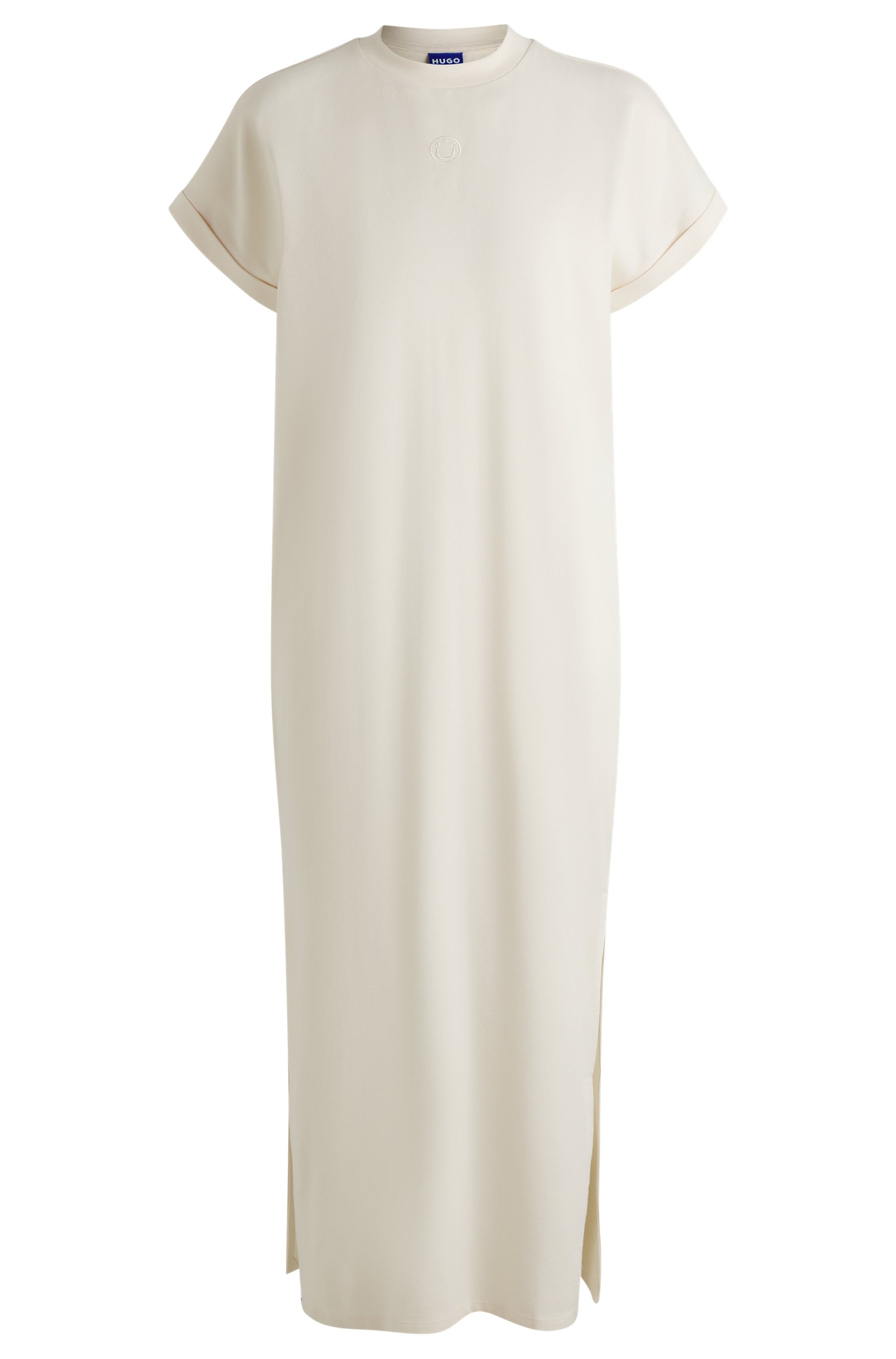 HUGO Blue Jerseykleid »Nalle«, Oversized mit Schlitz, mit Logostickerei, Jersey