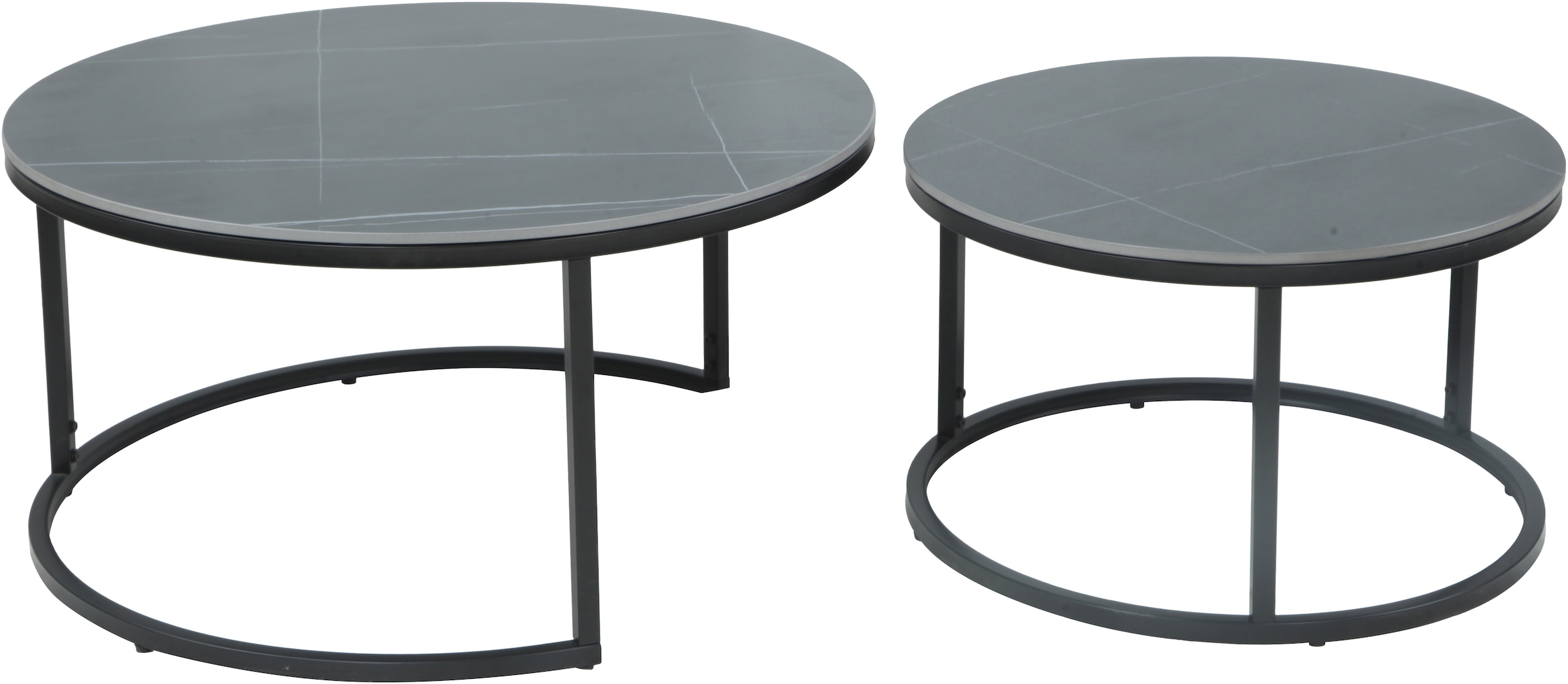 HELA Couchtisch »LUIS Topseller«, (Set, 2 St.), 2er Set, 12mm Sinterstein; Marmoroptik, Boho Wohnzimmertisch