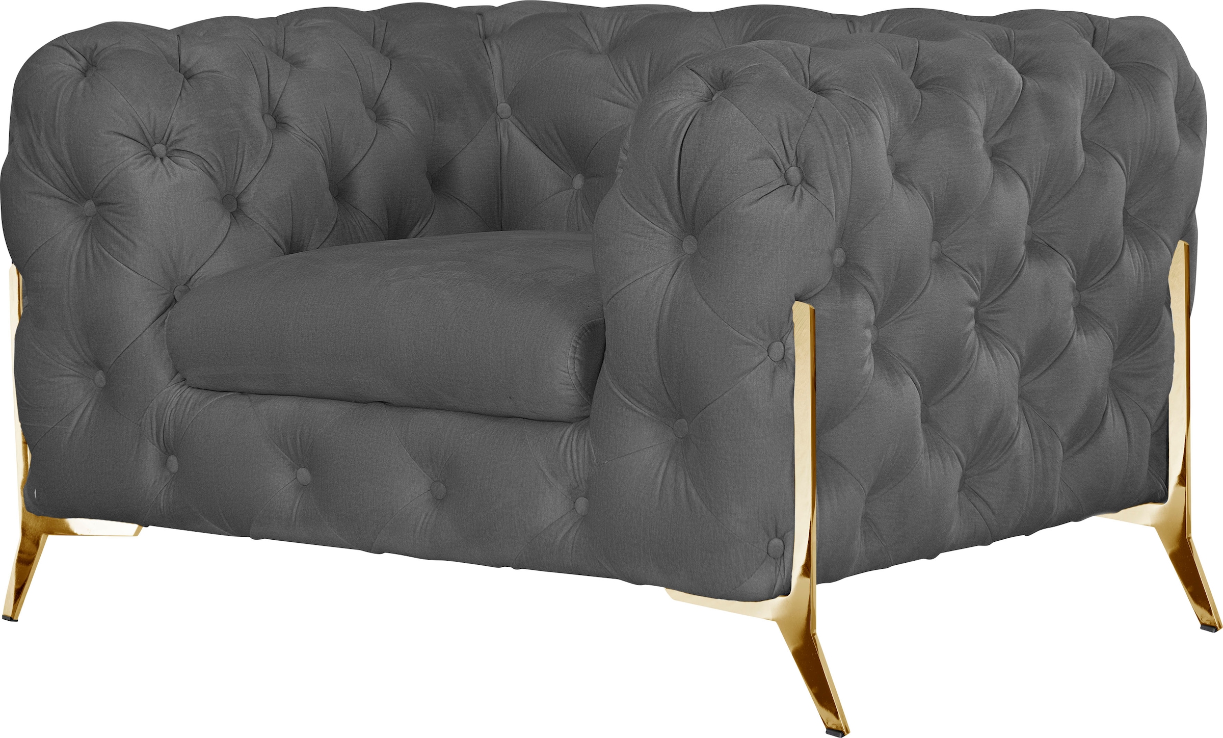 Leonique Chesterfield-Sessel »Amaury Sessel«, aufwändige Knopfheftung, moderne Chesterfield Optik, Fussfarbe wählbar