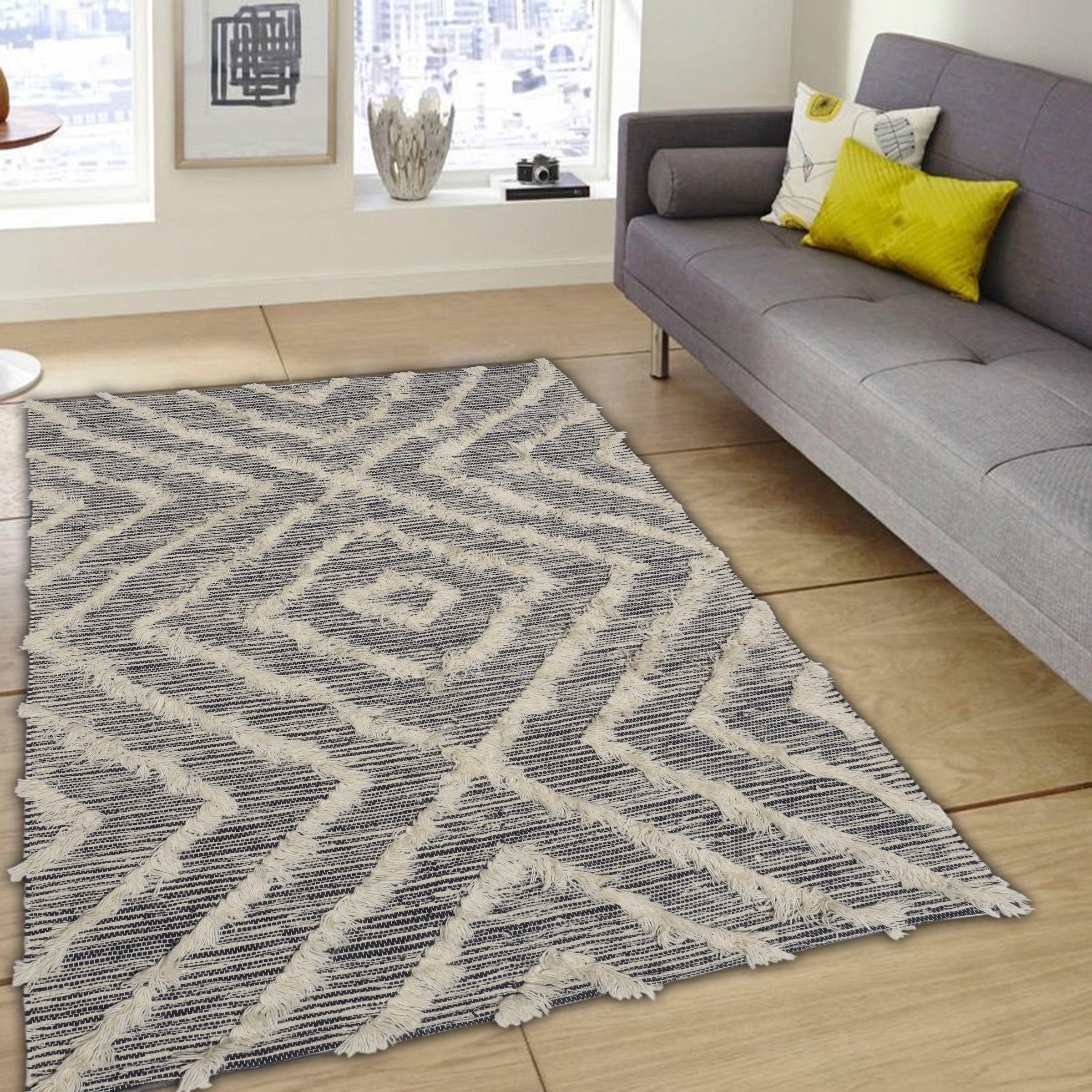 Von offiziellen Händlern bezogen my home Teppich »Kanja«, Rauten-Design bestellen Jelmoli-Versand Boho rechteckig, Look, Haptik, weiche Berber-Optik, | online