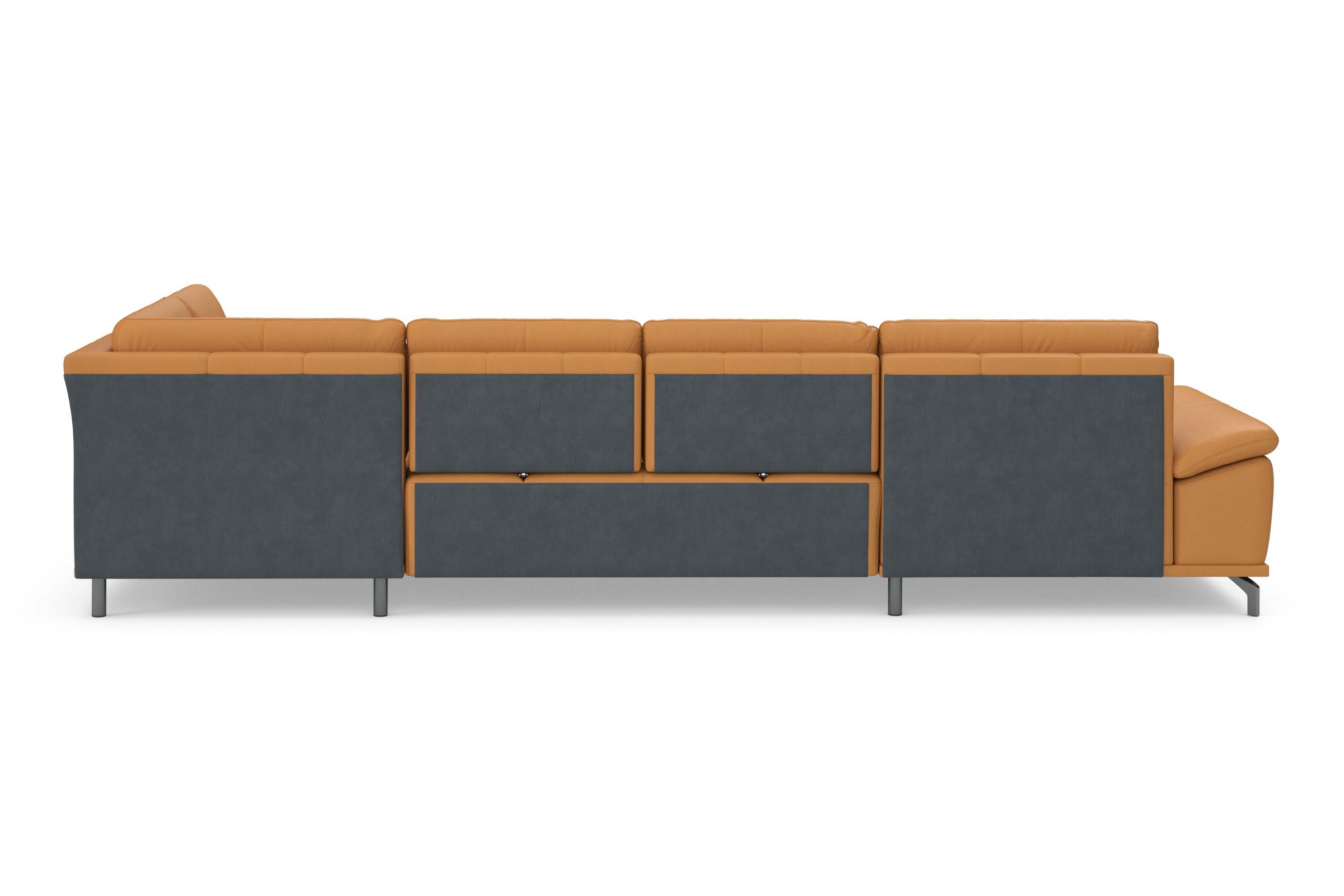 Places of Style Wohnlandschaft »Costello U-Form, mit Sitztiefenverstellung, Armteilverstellung und«, 3 Nierenkissen, optional Bettfunktion und Bettkasten