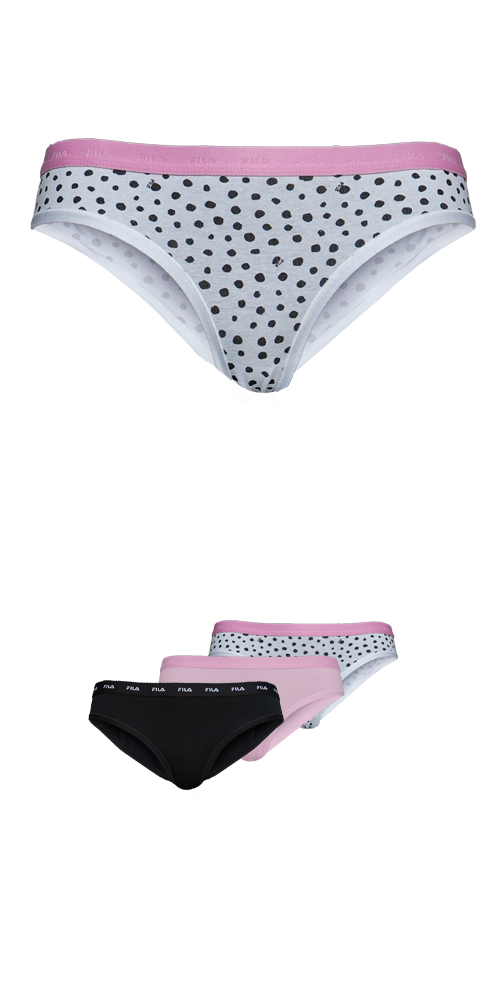 Fila Slip »WOMAN BRIEF« 3er Pack, 2x uni, 1x gemustert