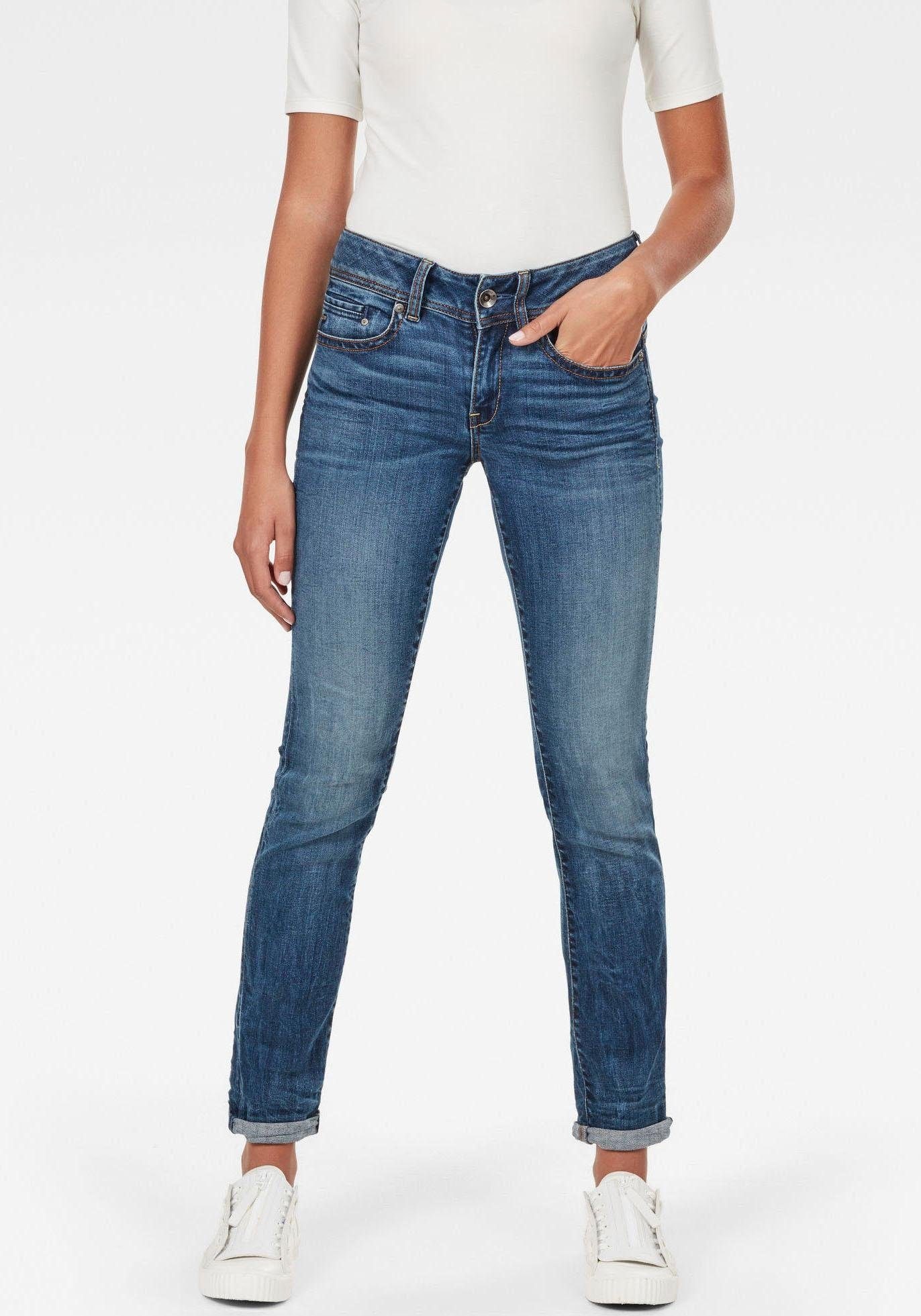 G-STAR Straight-Jeans »Midge Straight Women«, mit Used-Effekten