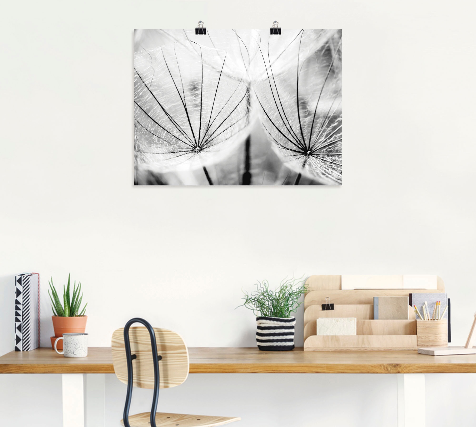Artland Wandbild »Pusteblume in schwarzweiss«, Blumen, (1 St.), als Alubild, Outdoorbild, Leinwandbild, Poster, Wandaufkleber