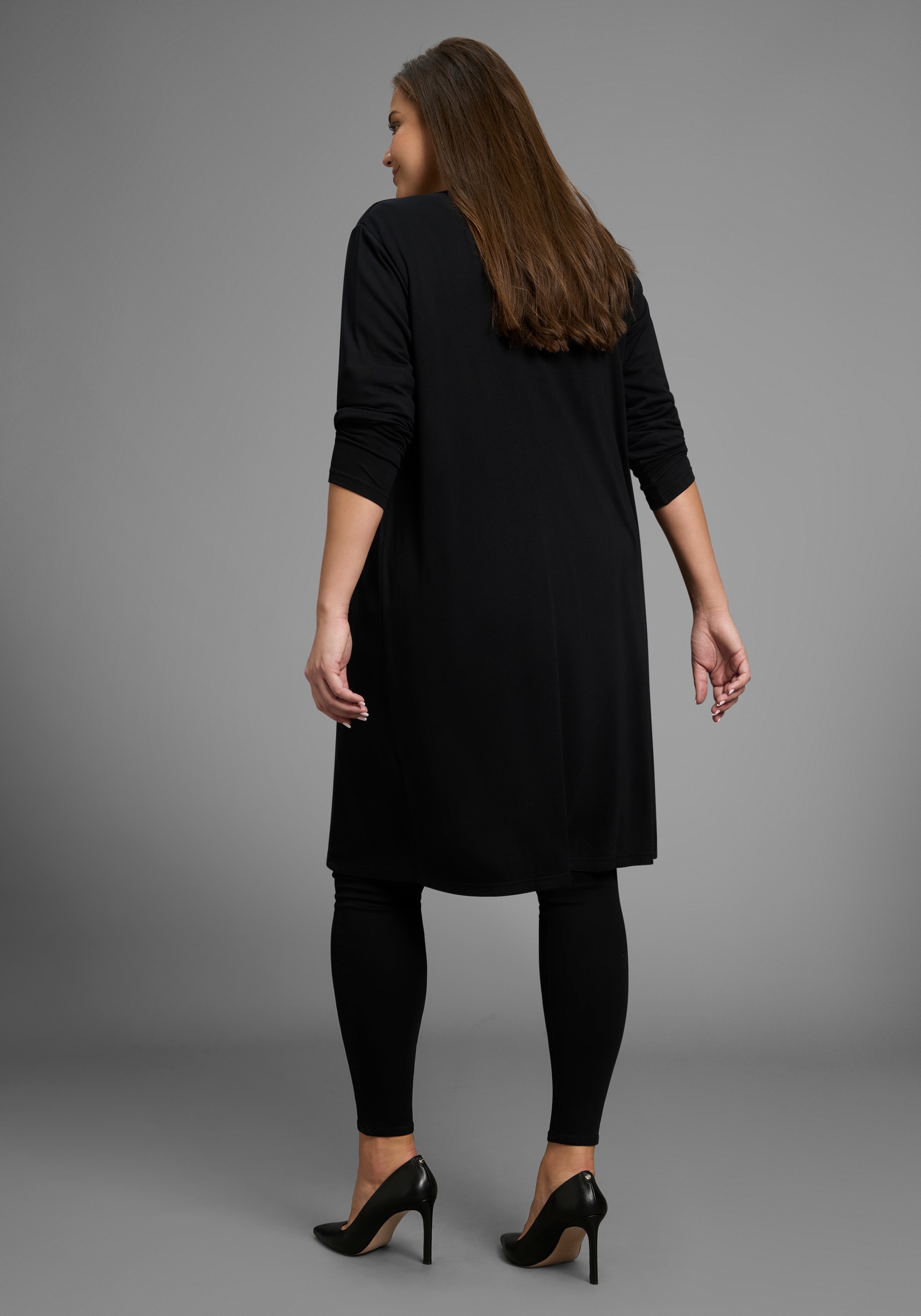 Laura Scott CURVE Longstrickjacke, aus weichem, angenehmem fliessendem Jerseymaterial - GROSSE GRÖSSE