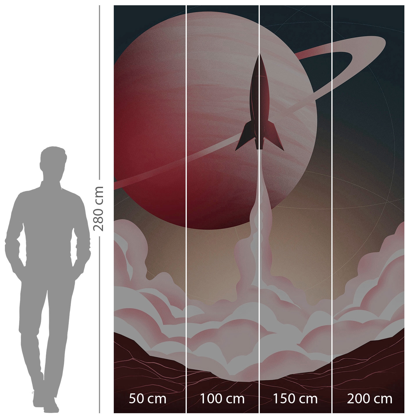 Komar Vliestapete »Digitaldruck Vlies - Explore the Universe - Grösse 200 x 280 cm«, bedruckt, Kinderzimmer