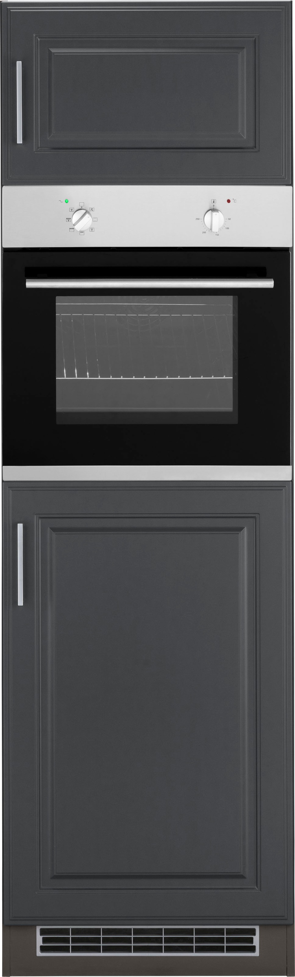 KOCHSTATION Backofenumbauschrank "KS-Stockholm" 60 cm breit, hochwertige MDF-Fronten mit Fräsung