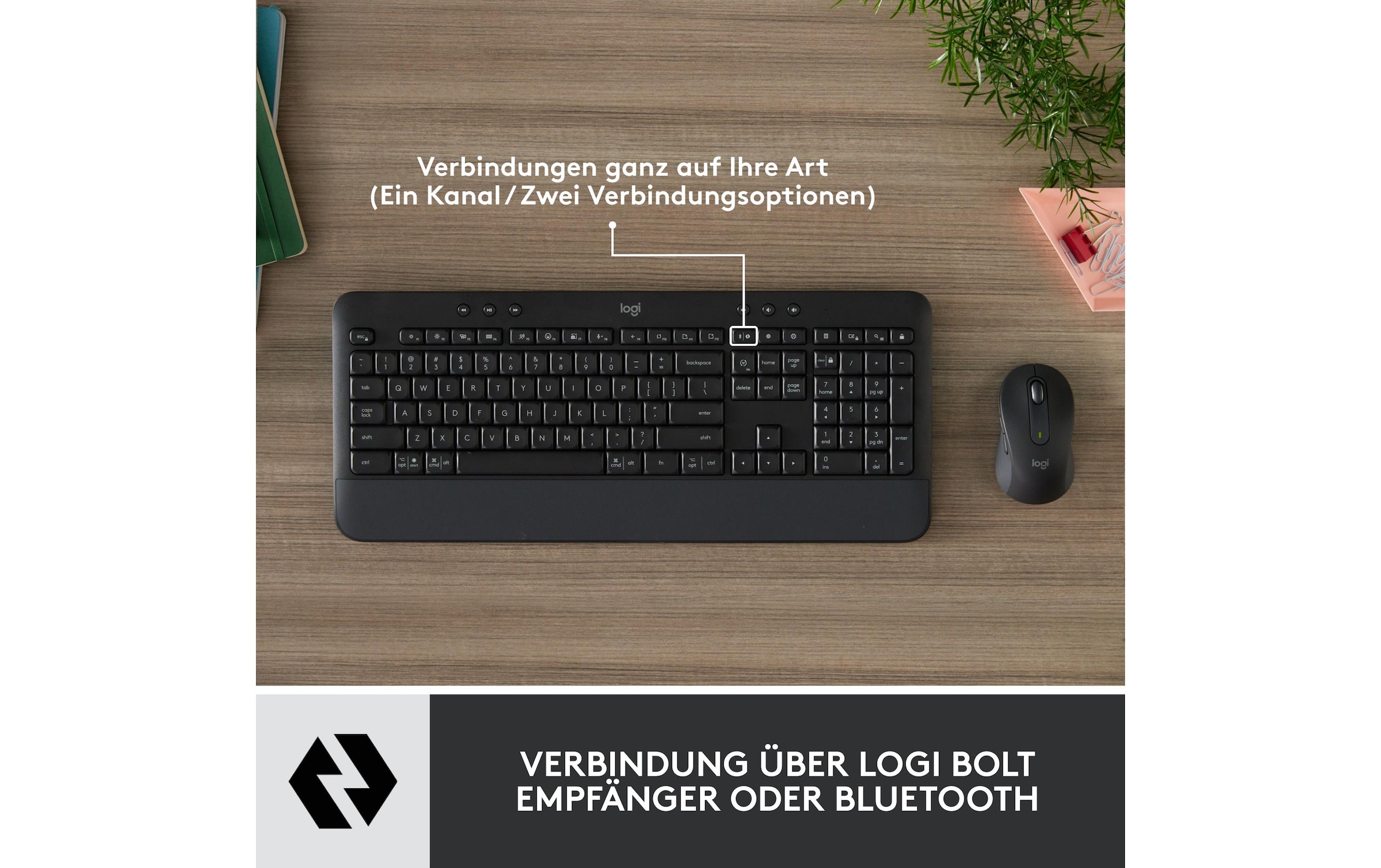 Logitech Tastatur- und Maus-Set »Logitech MK650 for Business graphite«