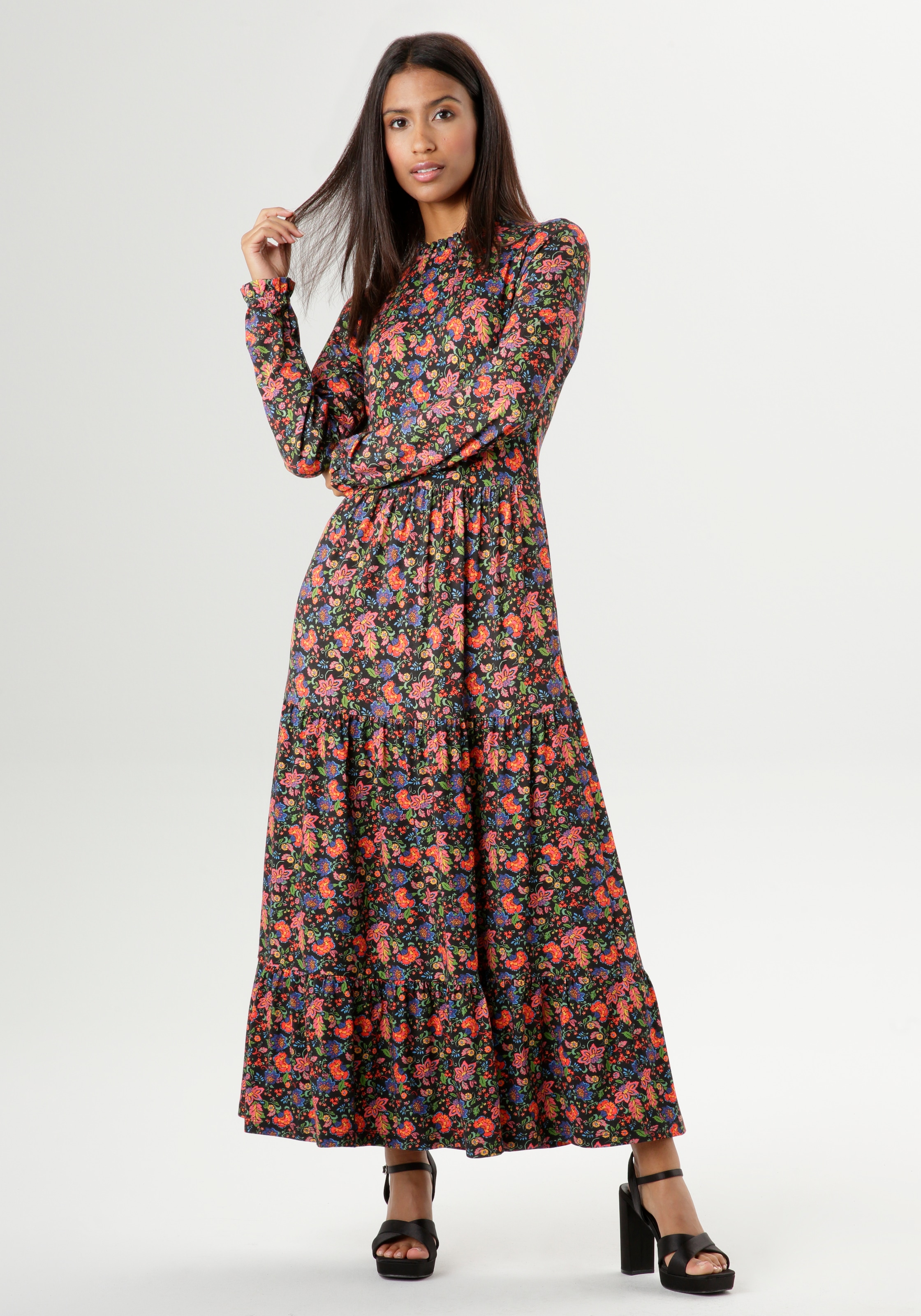 Aniston SELECTED Jerseykleid, mit Rüschen KOLLEKTION kaufen NEUE am bei Ausschnitt Schweiz online Jelmoli-Versand 