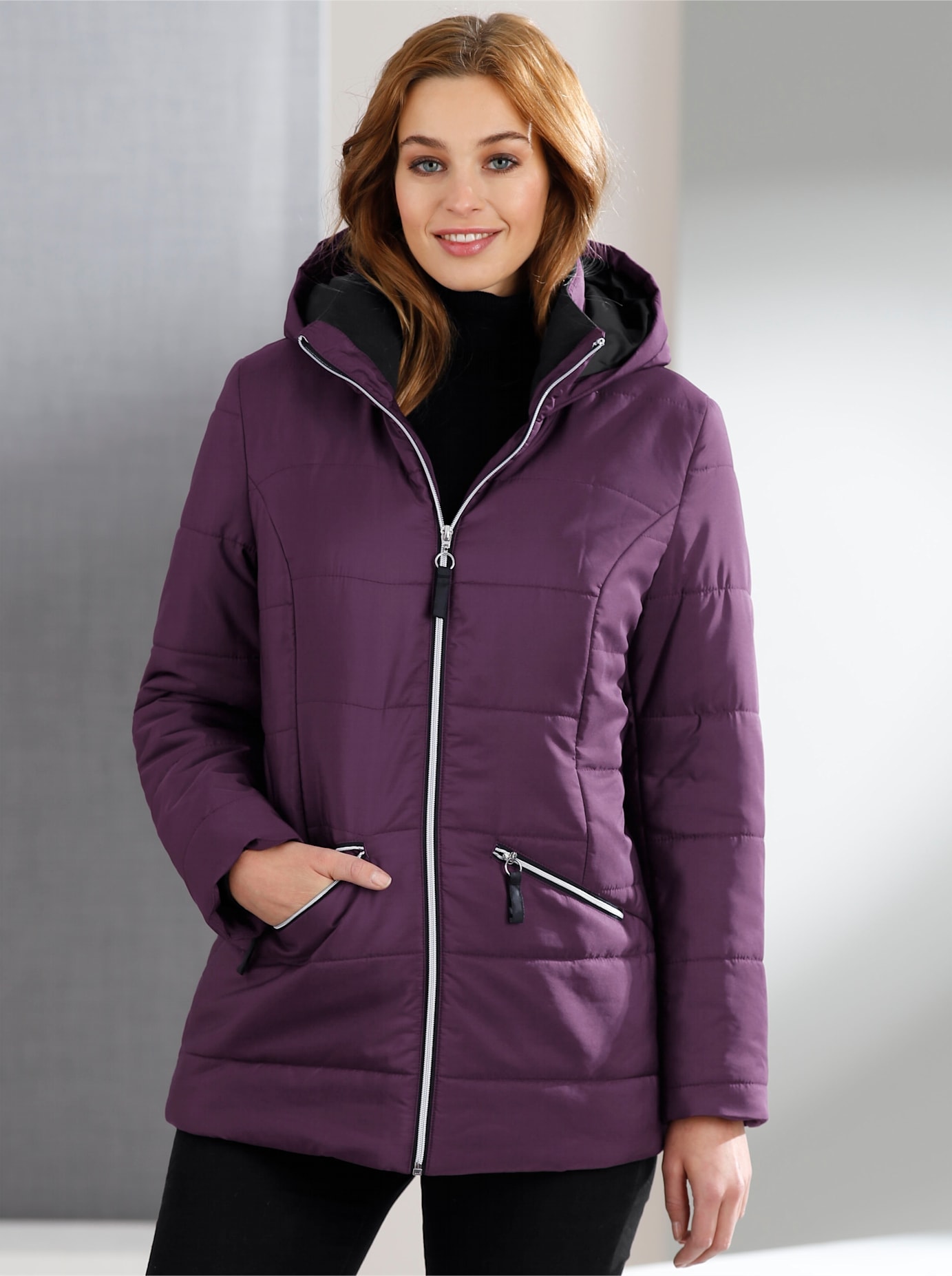 Classic Basics Steppjacke, mit Kapuze