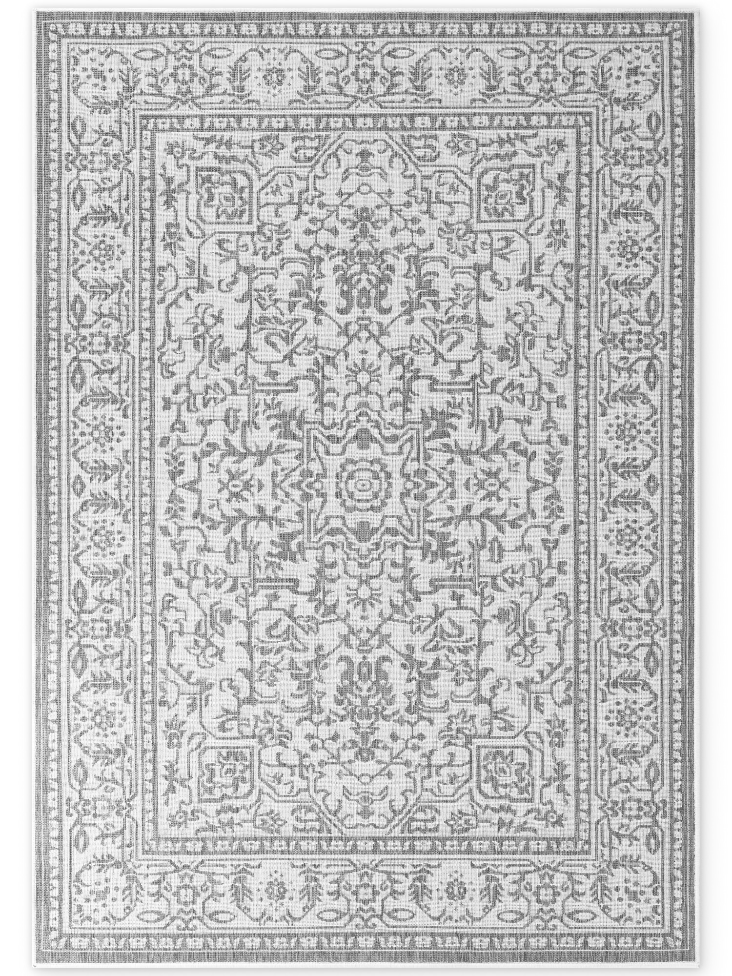 THE RUGS Kona Reversible Rug – Indoor Outdoor Flat Woven Polypropylene Low Pile in White | Size: 160cm x 230cm