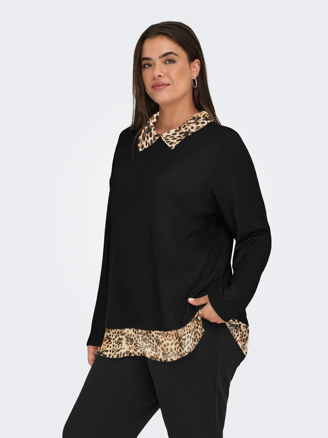 ONLY CARMAKOMA Blusenshirt »CARALBA LS MIX TOP JRS«