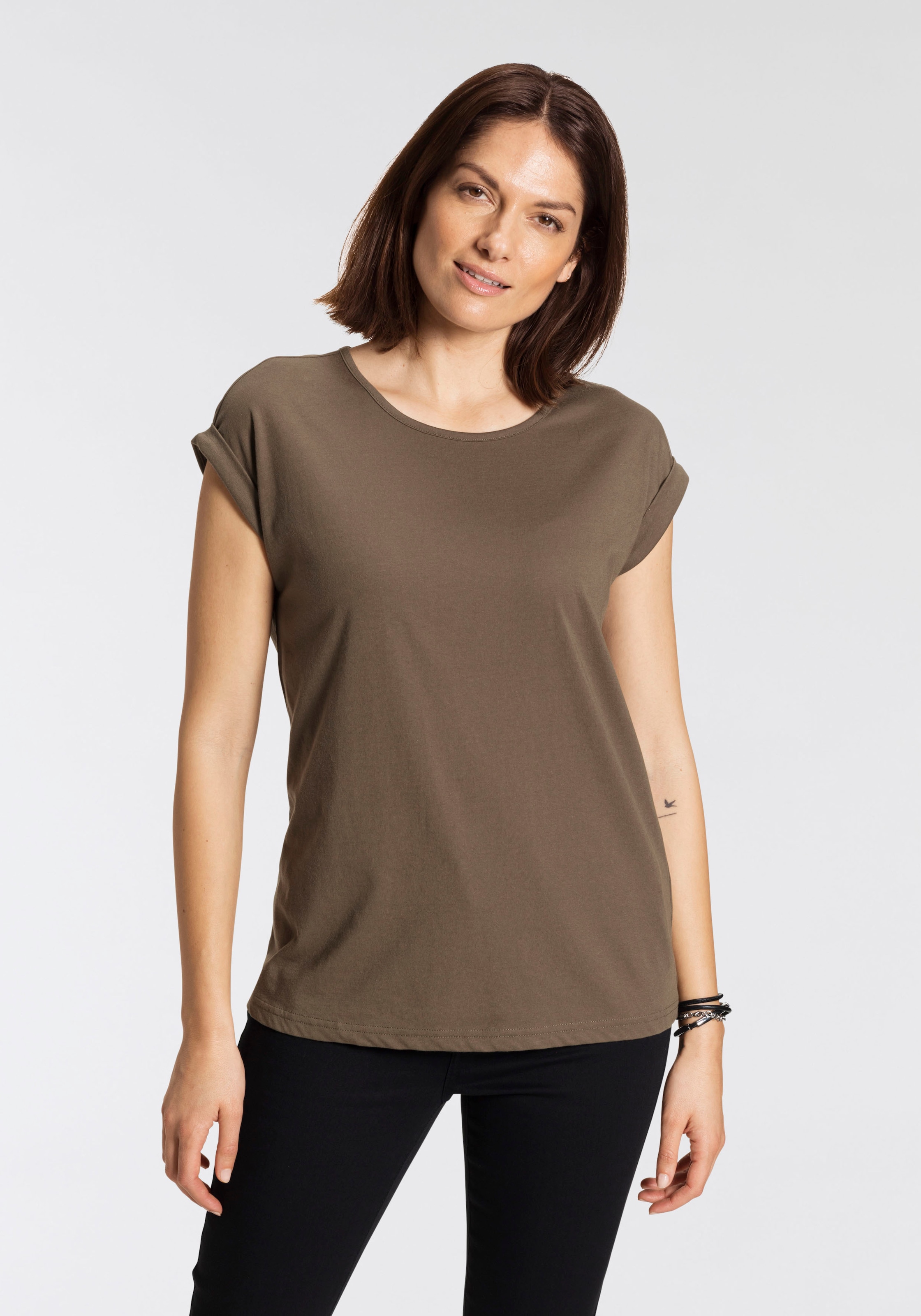 Boysen\'s T-Shirt, mit überschnittenen Ärmelaufschlag Schultern Jelmoli-Versand shoppen online kleinem & bei Schweiz