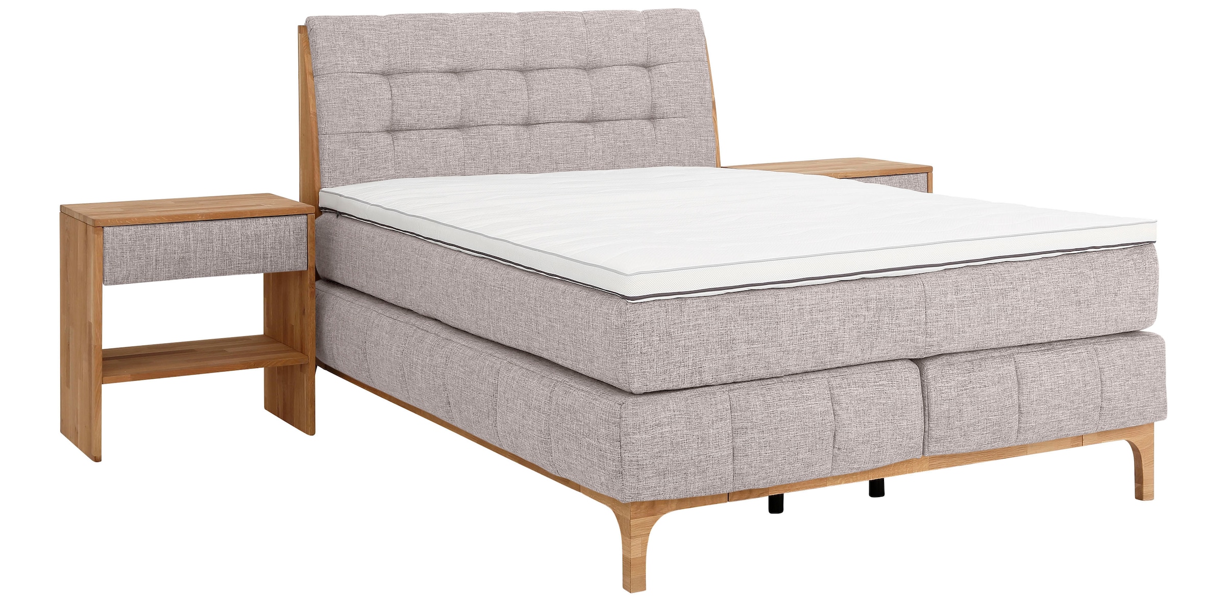 GOODproduct Boxspringbett »Jelle«, (5 St.), zertifizierte, recycelte Bezugsstoffe, verschiedene Ausführungen