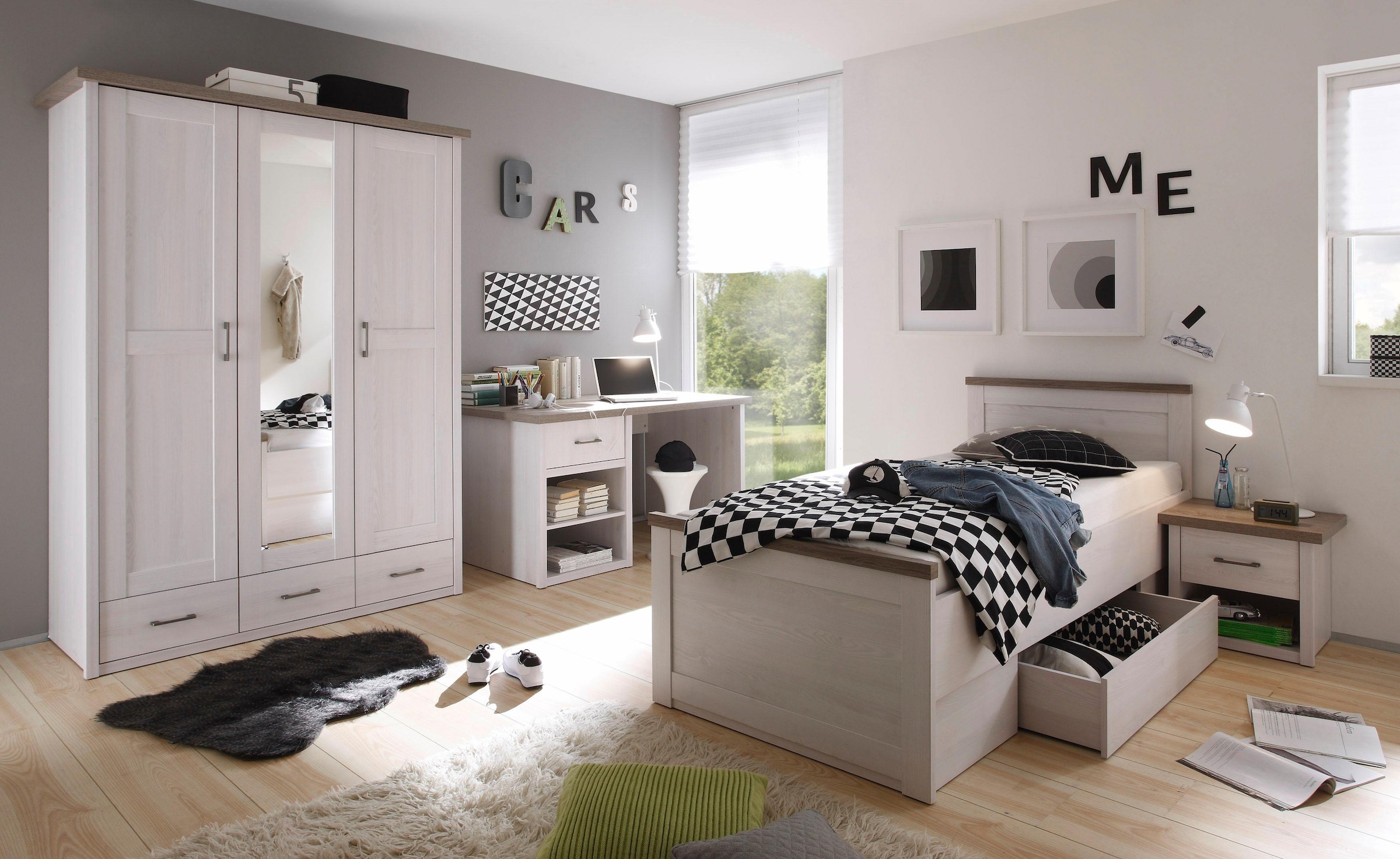 Jugendzimmer-Set Nachttisch, für Bett, ✵ 4 begrenzte »Luca, (Set, St., Zeit!«, Begabino Jelmoli-Versand kaufen Schreibtisch) und online Deal Schrank |