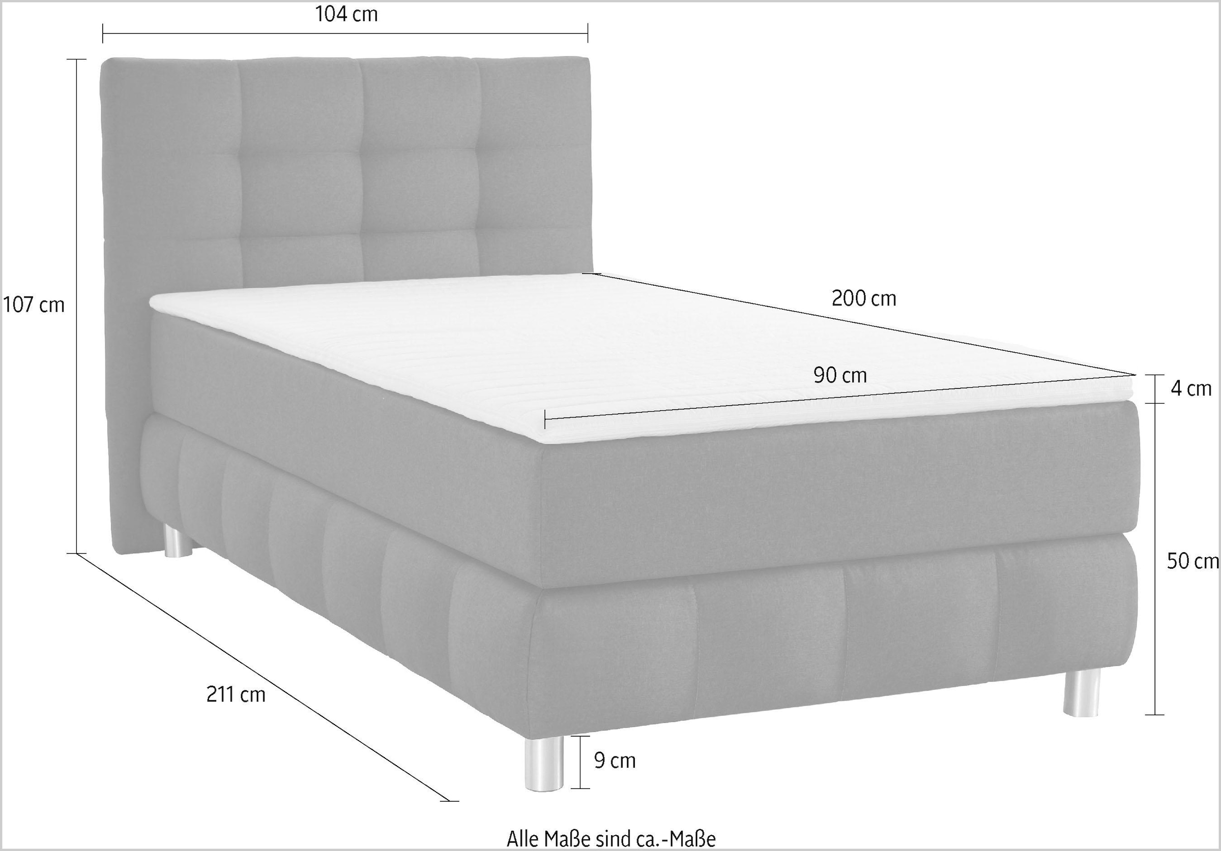 andas Boxspringbett »Salo«, incl. Topper, 6 Breiten, 2 Härtegrade, TFK auch in Härtegrad 4