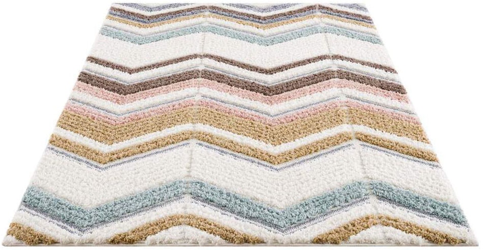 Carpet City Hochflor-Teppich »Focus 3009«, rechteckig, besonders weich,  Zickzack / Chevron Optik, 3D-Effekt online bestellen | Jelmoli-Versand